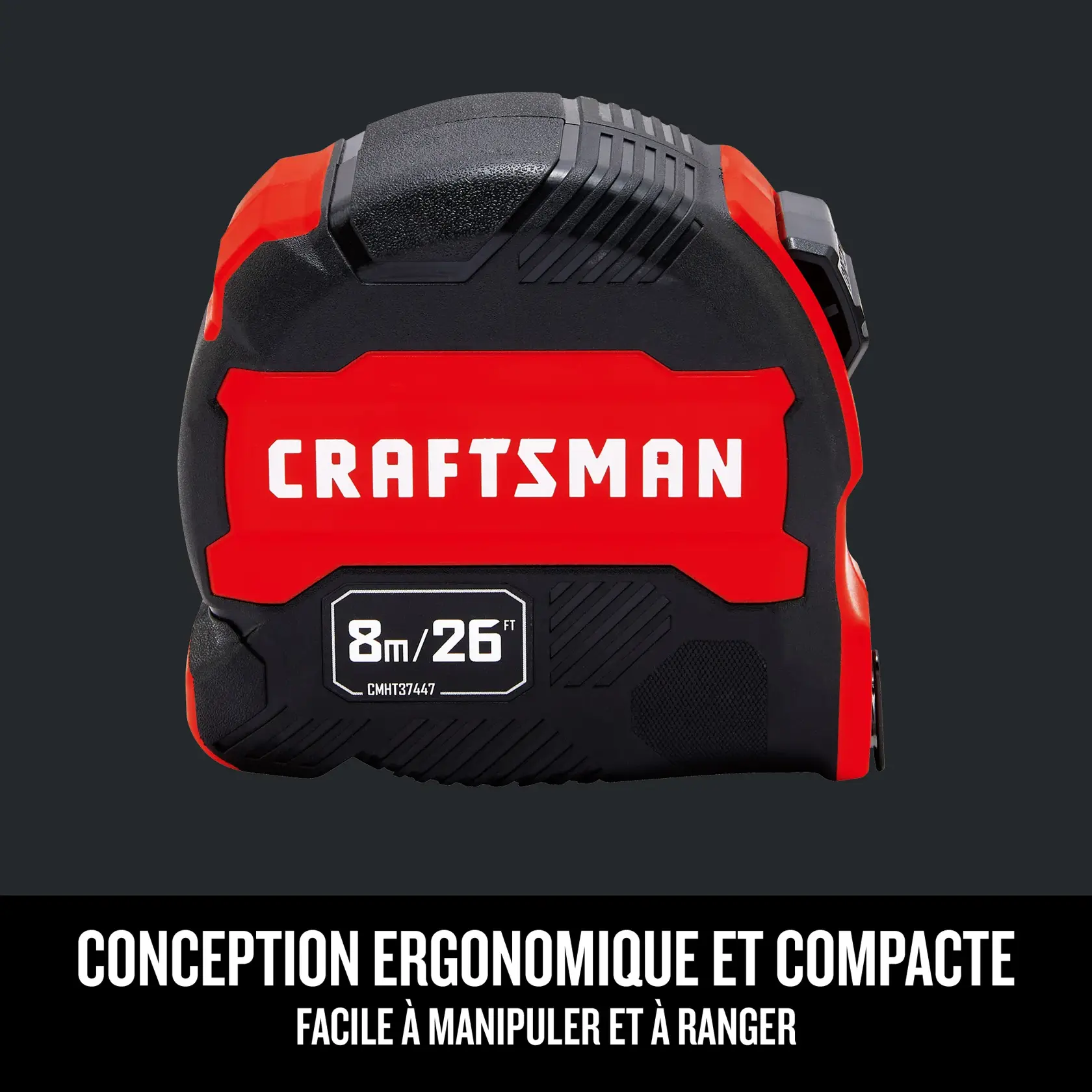 Ruban à mesurer 26 pi/8 m CRAFTSMAN, conception ergonomique et compacte