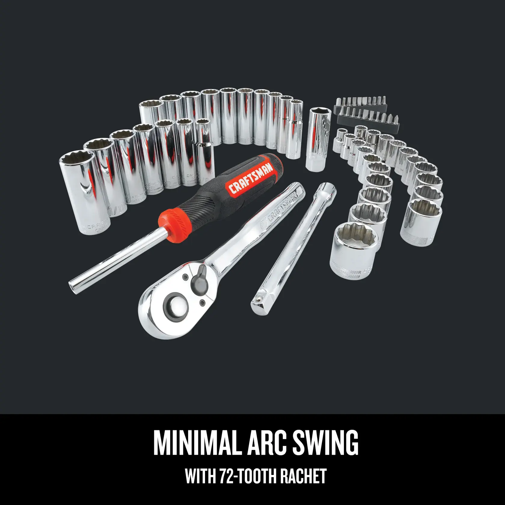 Graphic of CRAFTSMAN Mechanics Tool Set highlighting product features