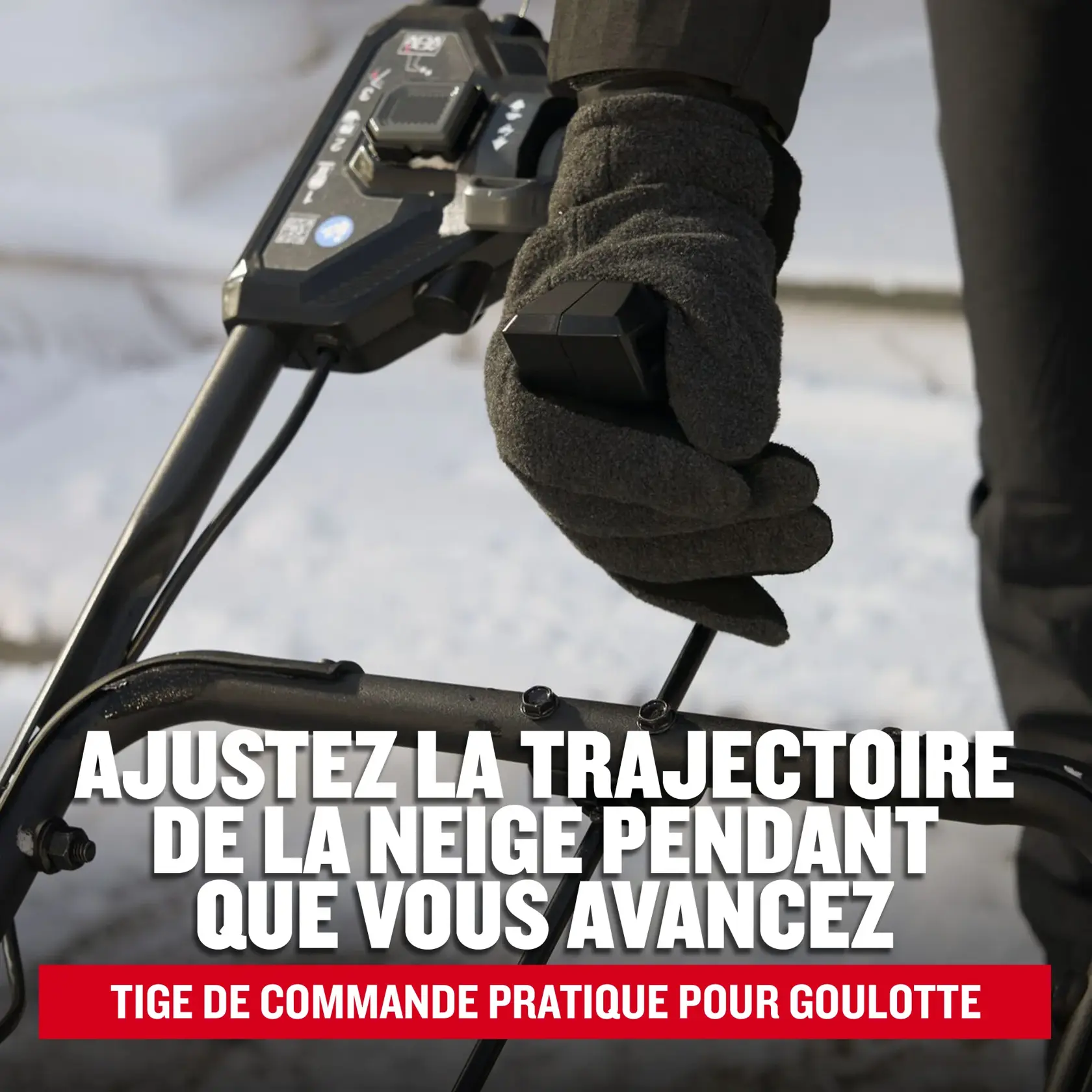 Ensemble souffleuse à neige 2xV20* CRAFTSMAN - Ajustez la trajectoire de la neige pendant que vous avancez