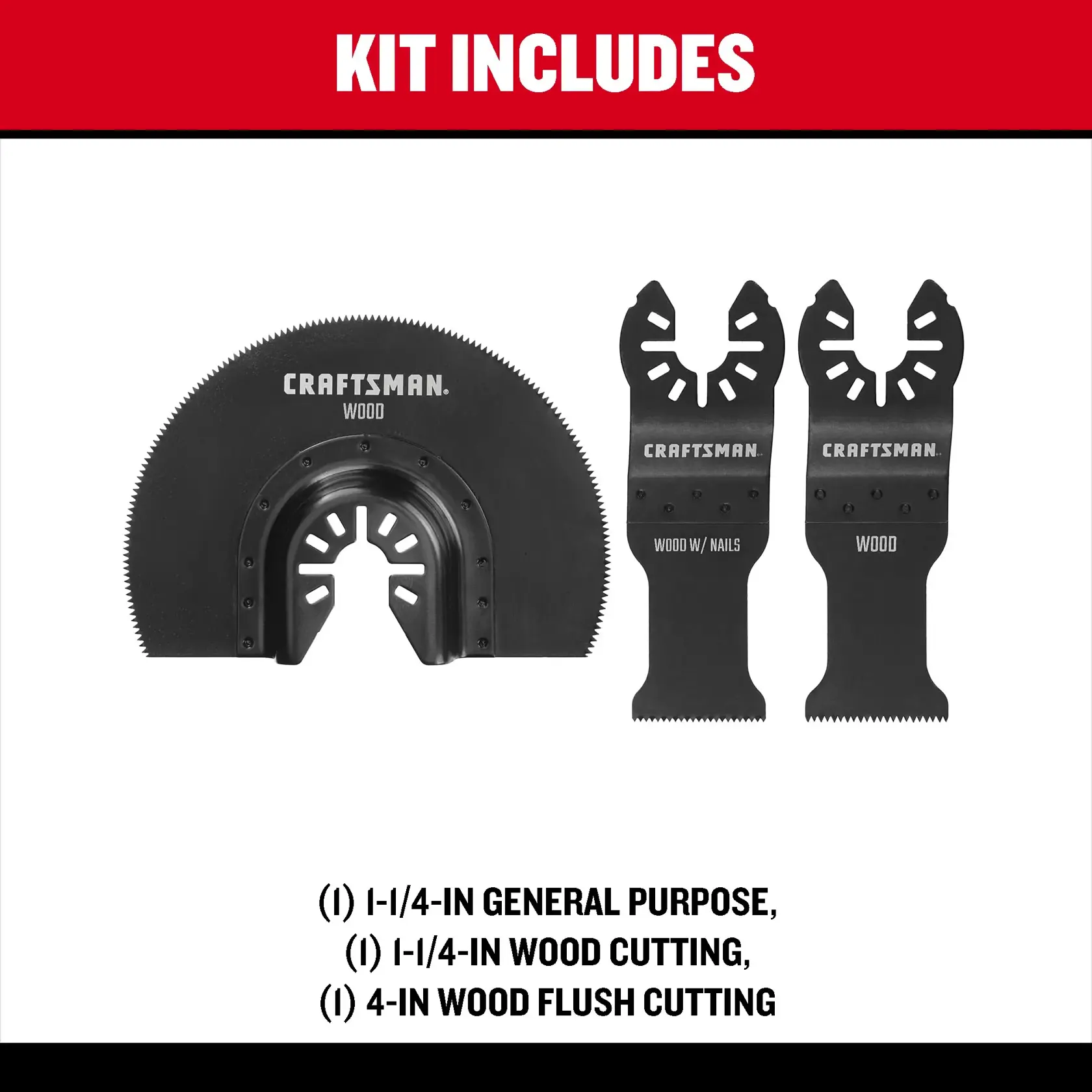CRAFTSMAN CMAO552 Bi-Metal Oscillating Blades Set (3-Piece) F+B