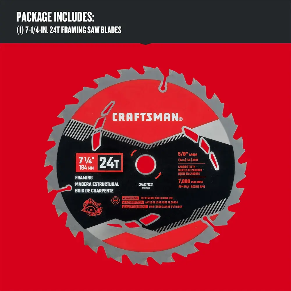 Graphic of CRAFTSMAN Blades: Table Saw highlighting product features