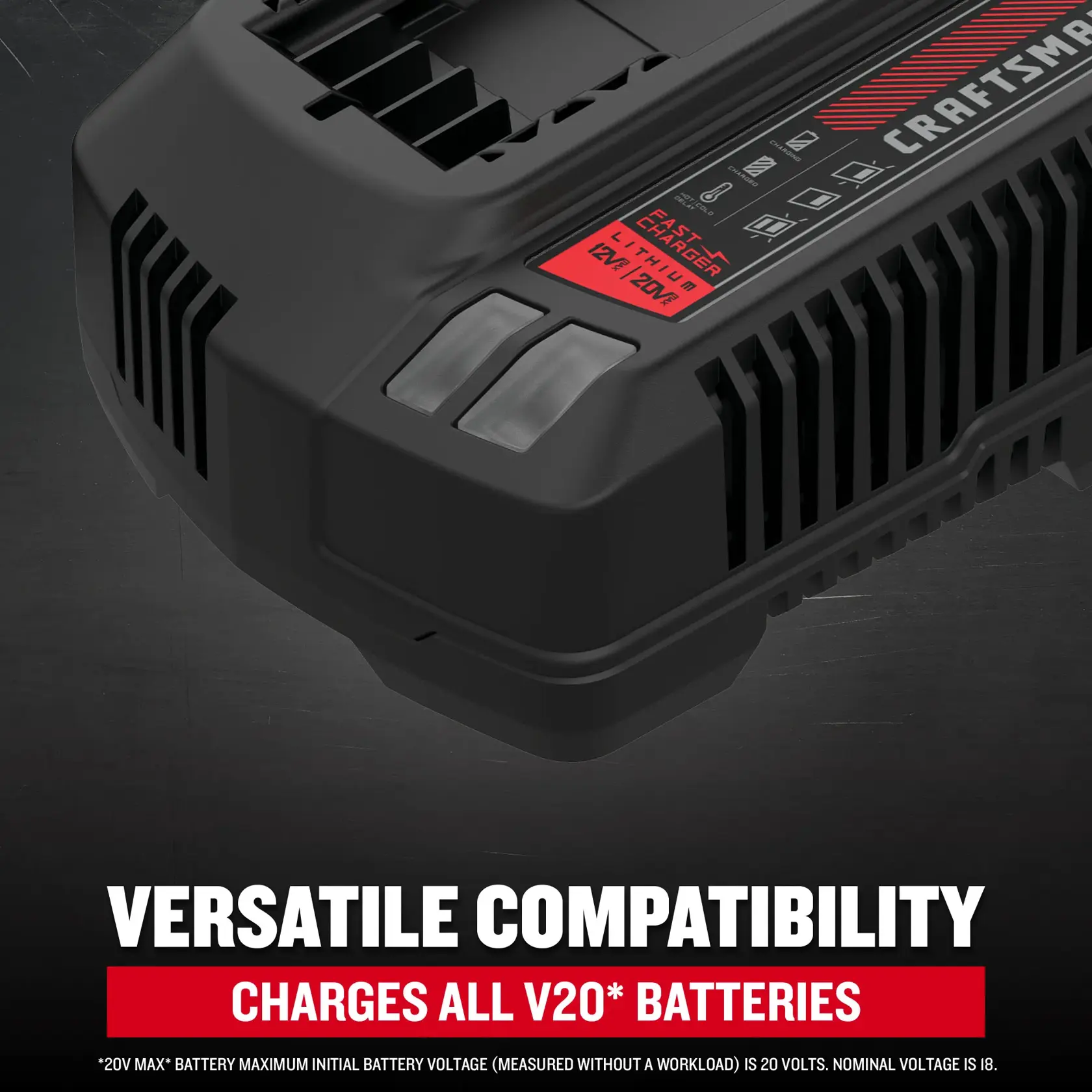 V20 charger features