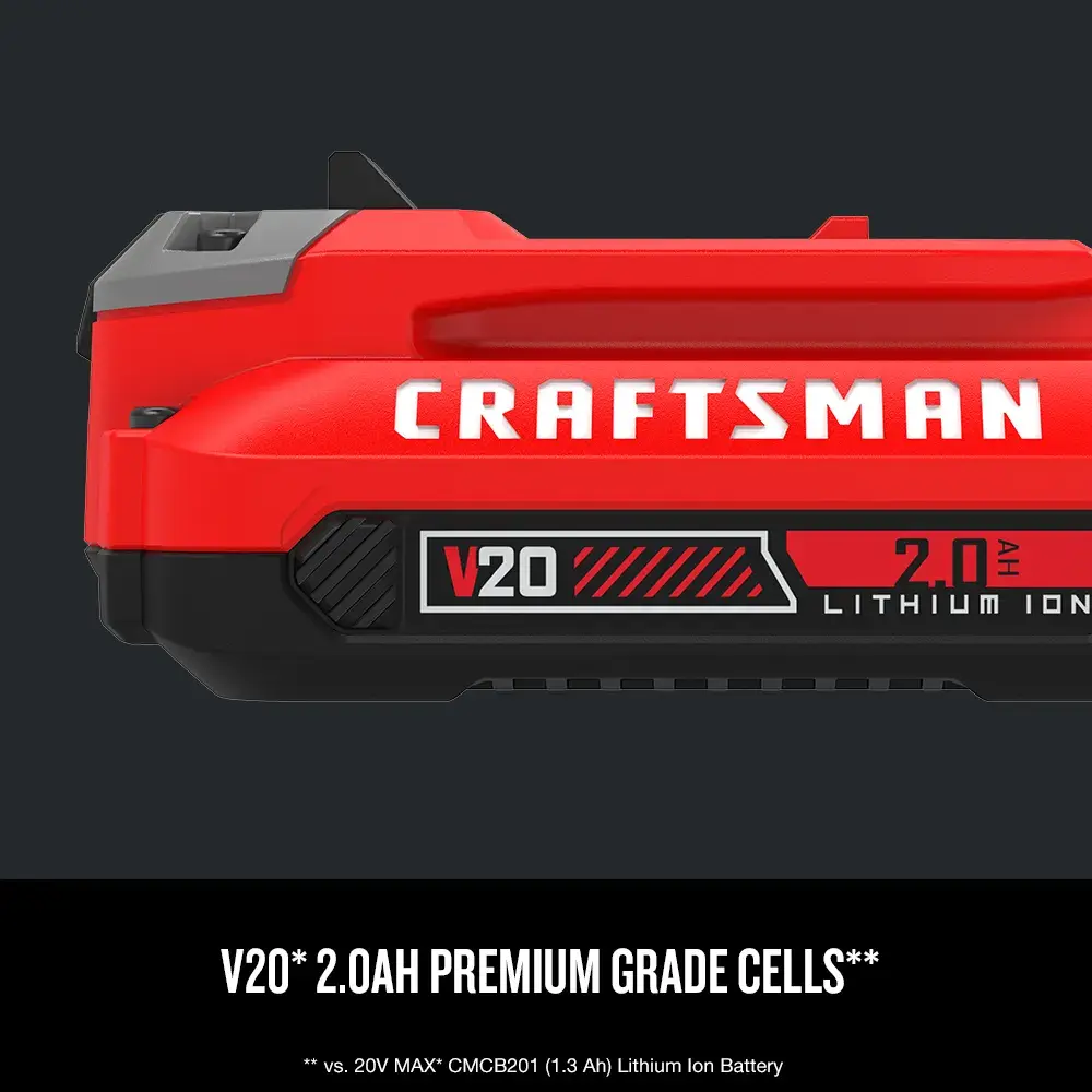 Graphic of CRAFTSMAN Batteries & Chargers highlighting product features