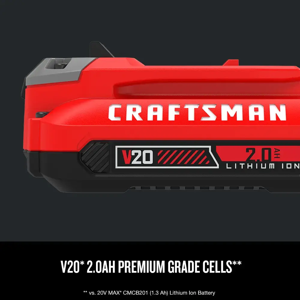 Graphic of CRAFTSMAN Batteries & Chargers highlighting product features