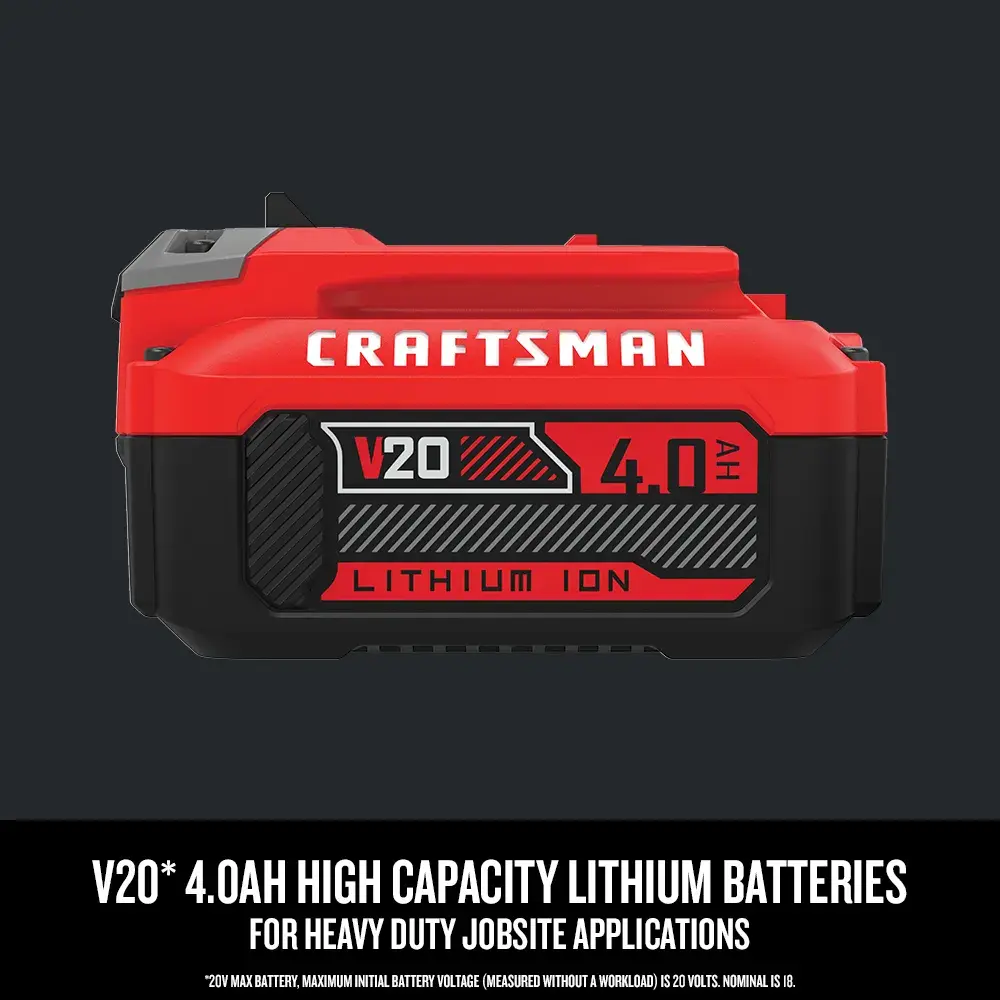 Graphic of CRAFTSMAN Batteries & Chargers highlighting product features