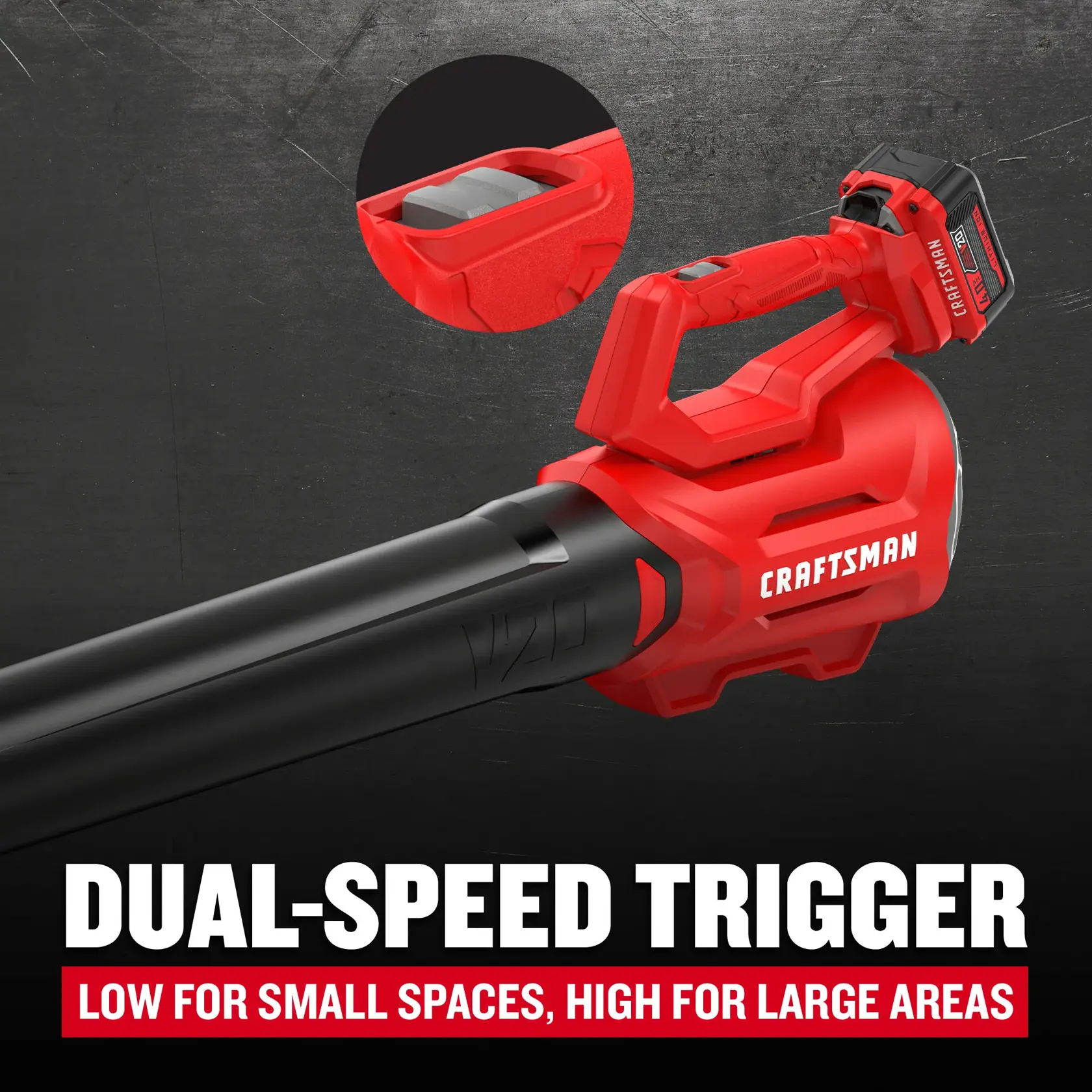 CRAFTSMAN V20* Cordless Axial Leaf Blower Kit Dual-Speed Trigger
