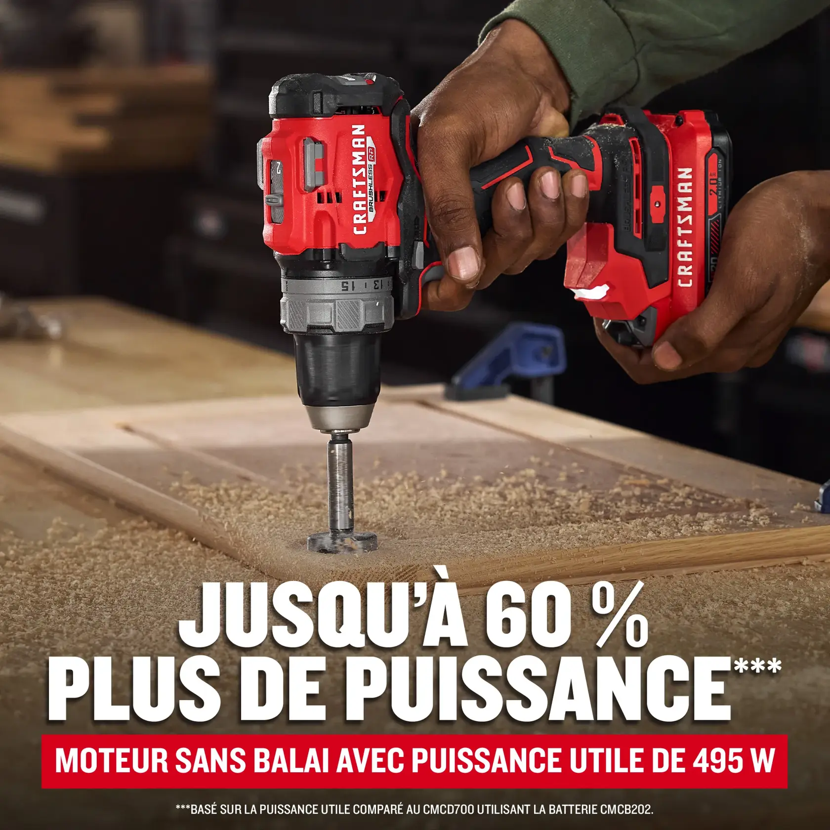 Puissance de la perceuse-visseuse sans balai V20 CRAFTSMAN