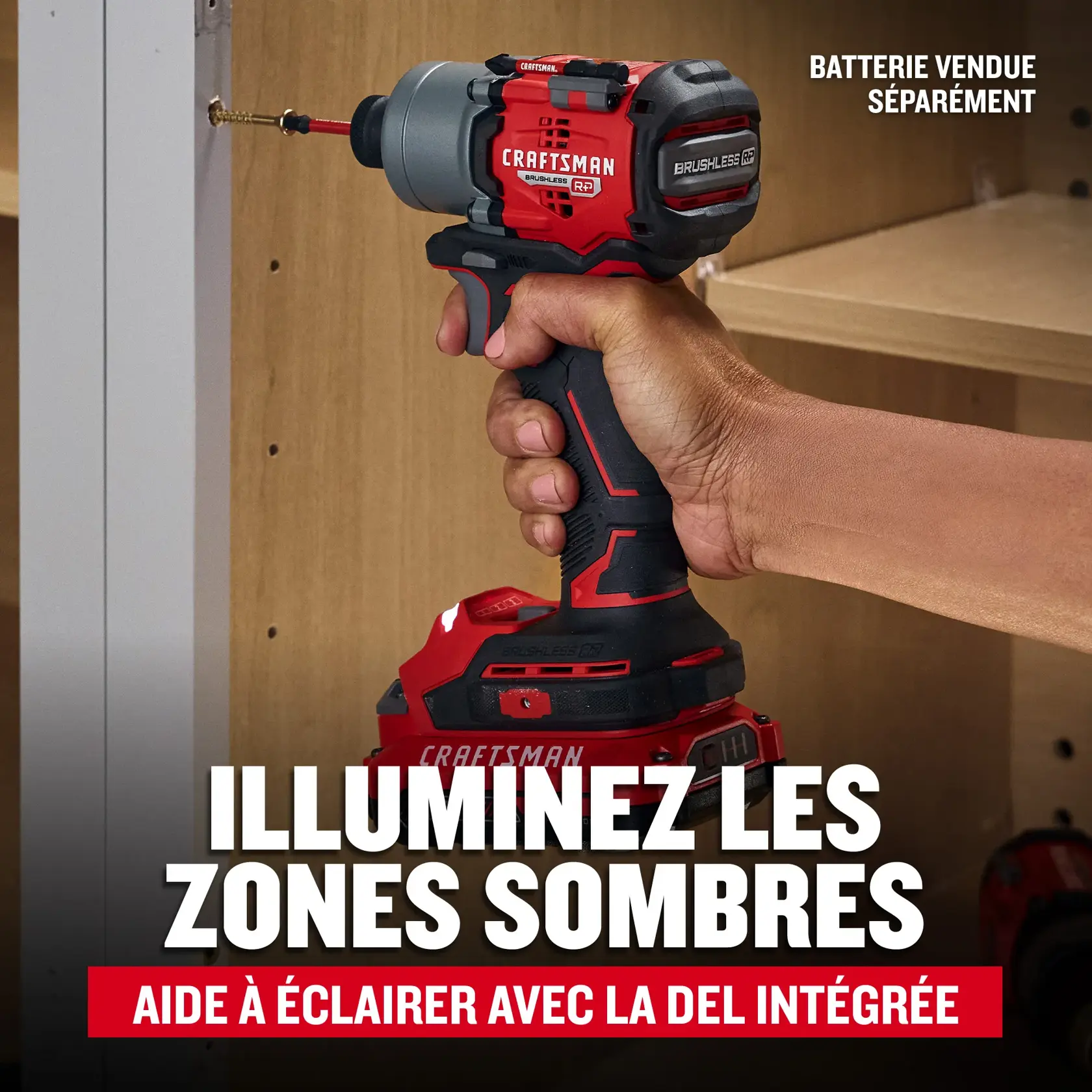 DEL intégrée de la visseuse à percussion V20 CRAFTSMAN