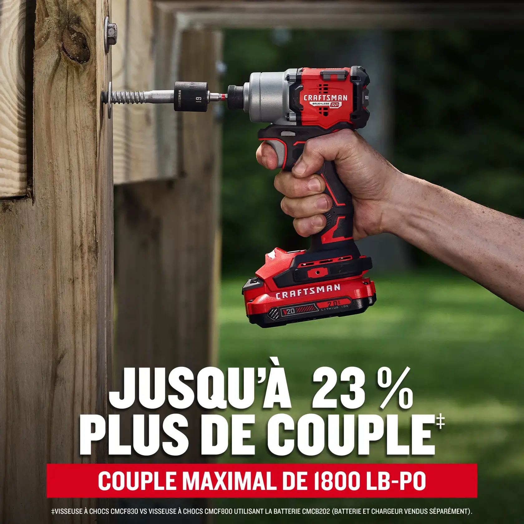 Couple maximal de la visseuse à percussion V20 CRAFTSMAN