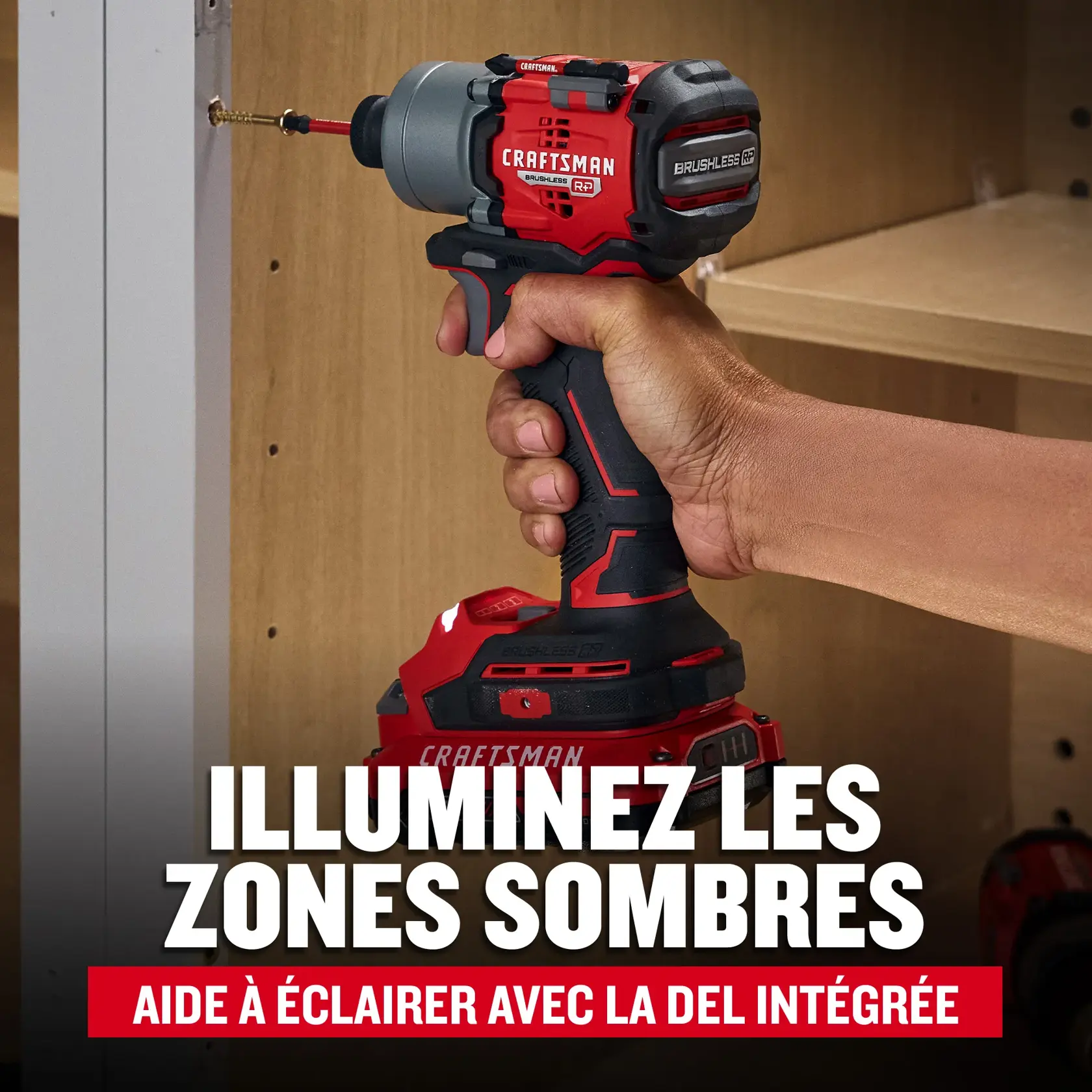 DEL intégrée de la visseuse à percussion V20 CRAFTSMAN