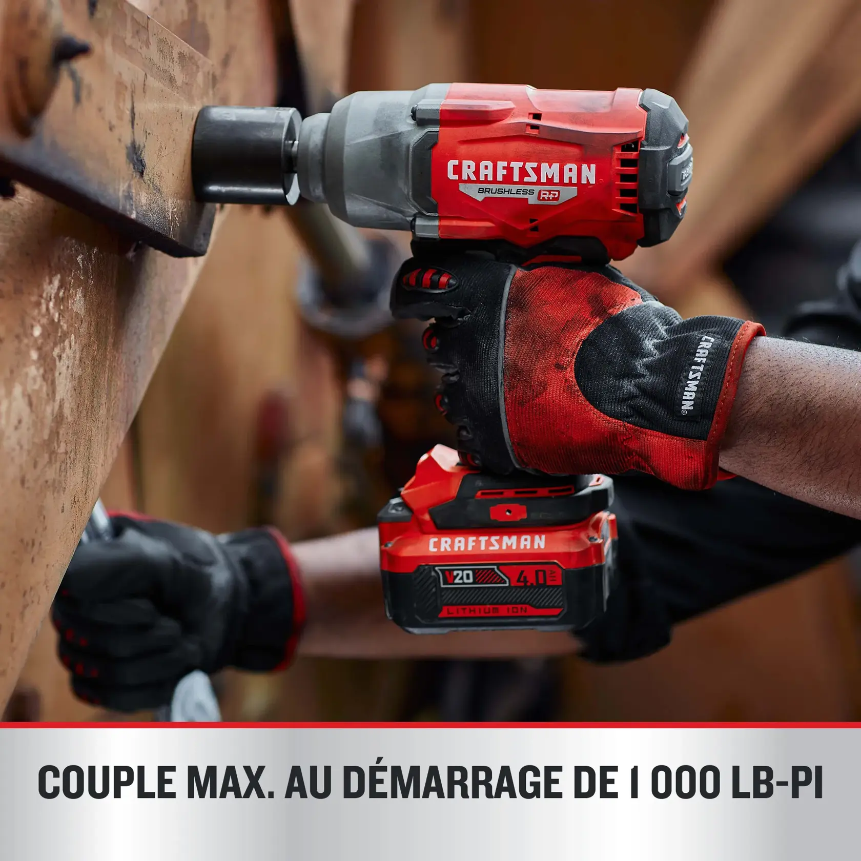 Clé à choc à couple élevé avec enclume CRAFSTMAN BRUSHLESS RP, couple max. au démarrage de 1 000 lb-pi.