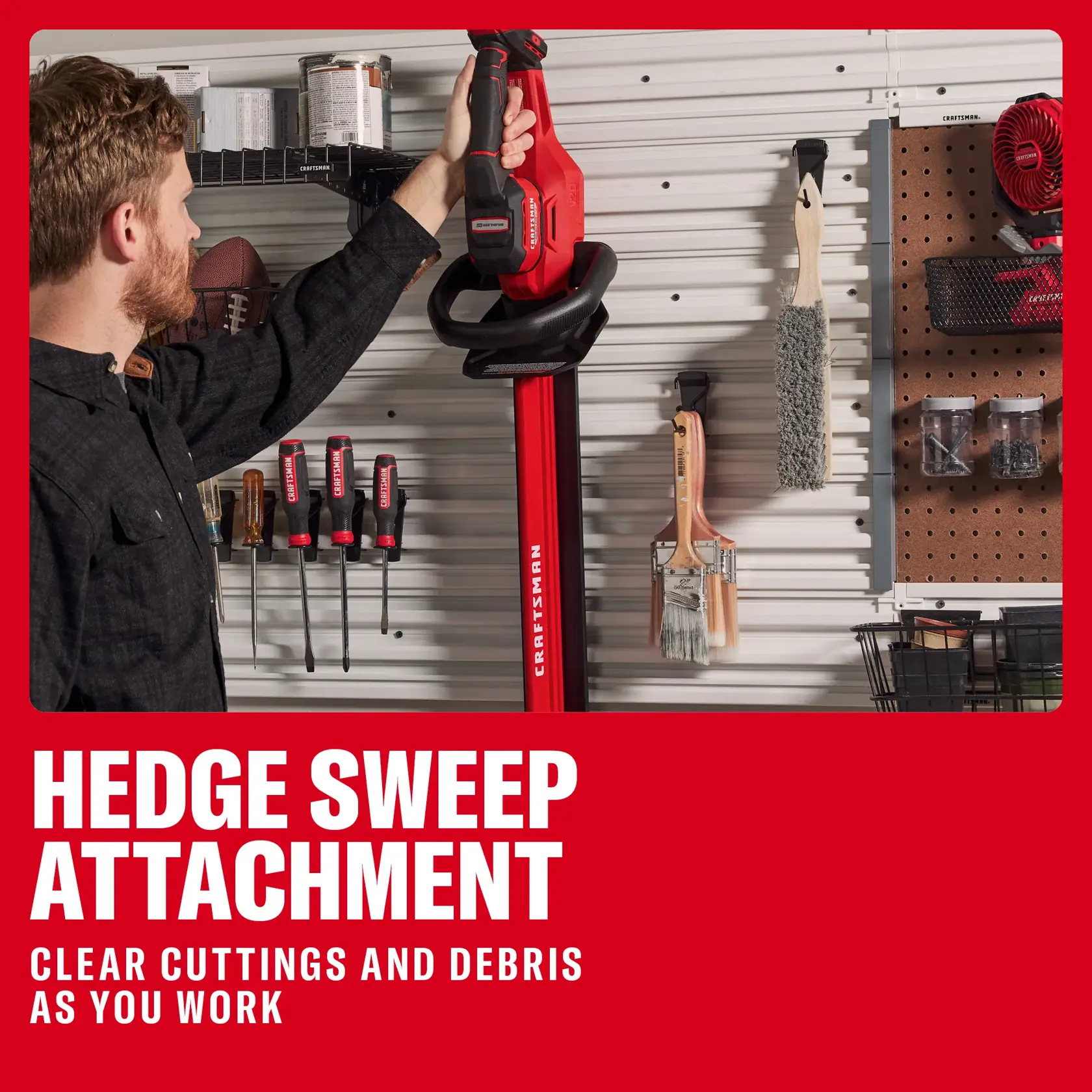 CRAFTSMAN® V20* BRUSHLESS RP™ 22 in. Hedge Trimmer (Tool Only) eComm Graphic