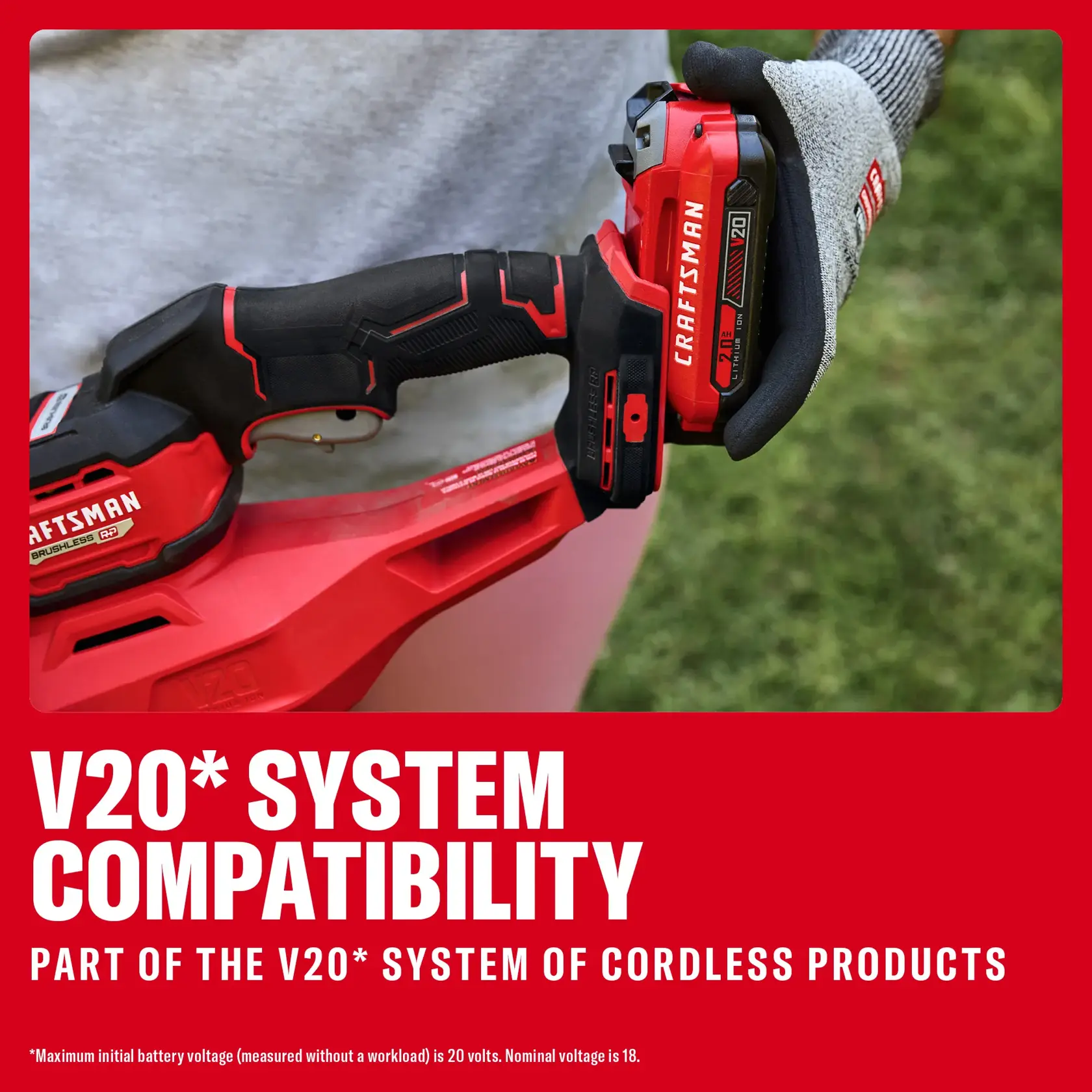 CRAFTSMAN® V20* BRUSHLESS RP™ 22 in. Hedge Trimmer (Tool Only) eComm Graphic