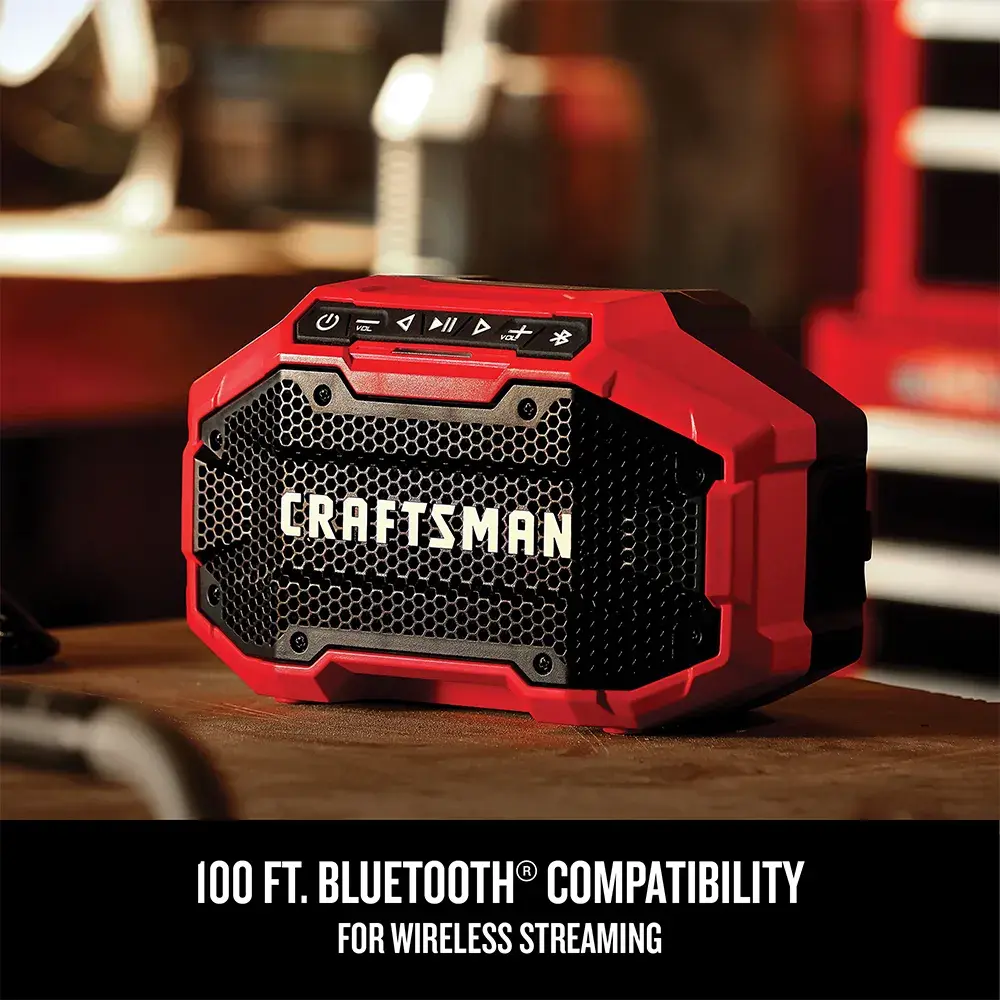 Graphic of CRAFTSMAN Radios & Audio highlighting product features