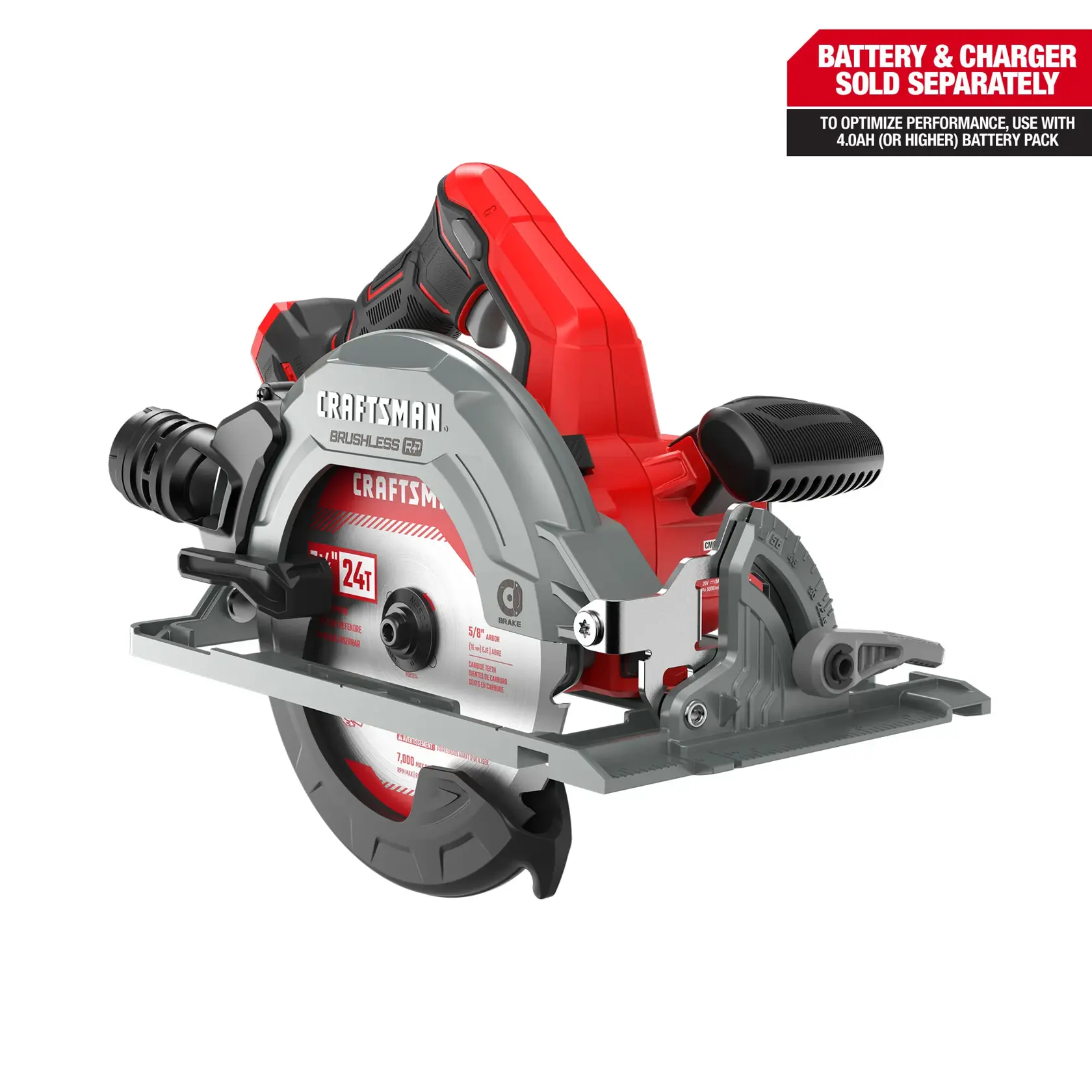 V20* BRUSHLESS RP™ cordless 7-1/4-inch circular saw (tool only)