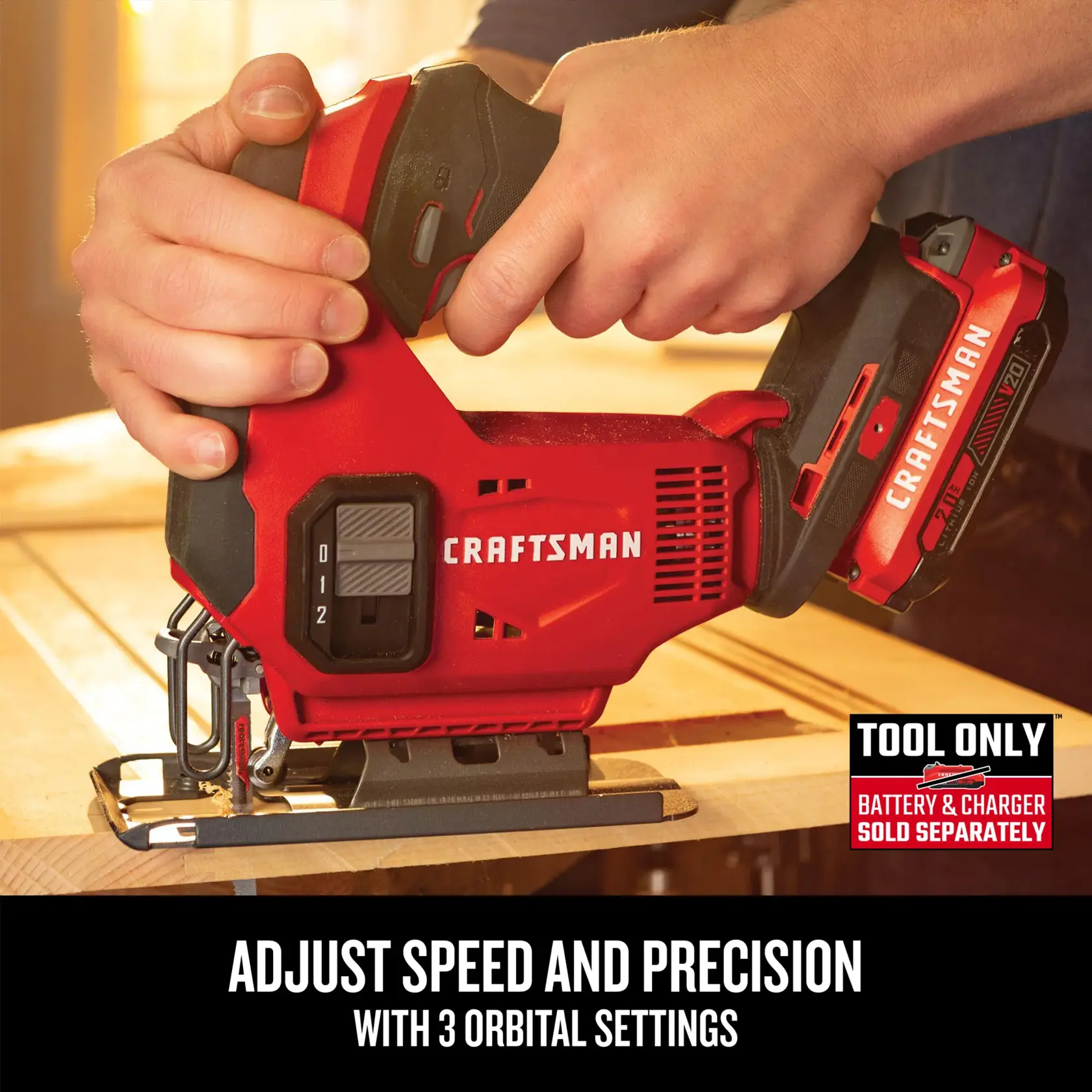 Graphic of CRAFTSMAN Jig Saw highlighting product features