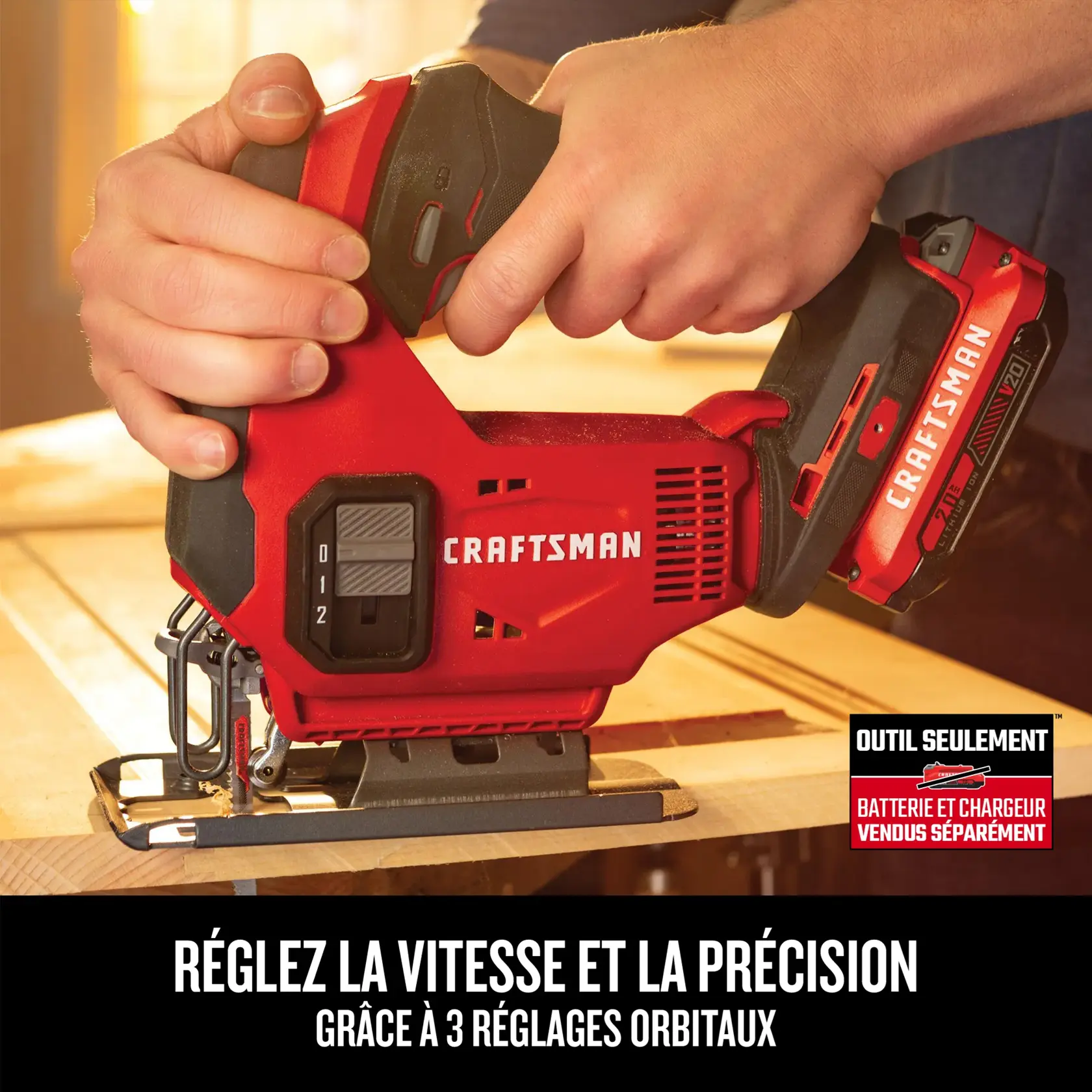 Scie sauteuse CRAFTSMAN - Réglez la vitesse et la précision