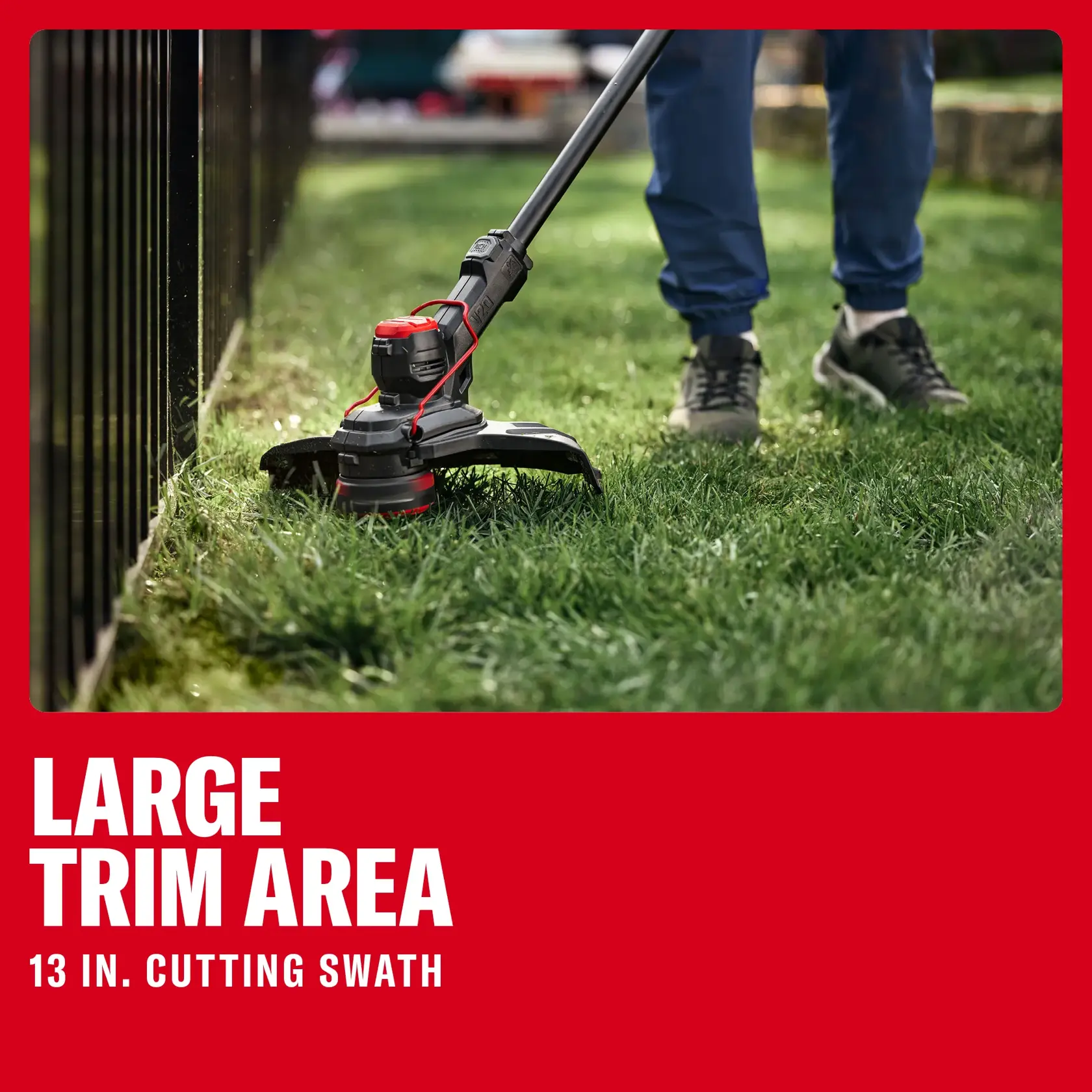 CRAFTSMAN® V20* String Trimmer Kit with 4Ah Battery and Charger eComm Graphic