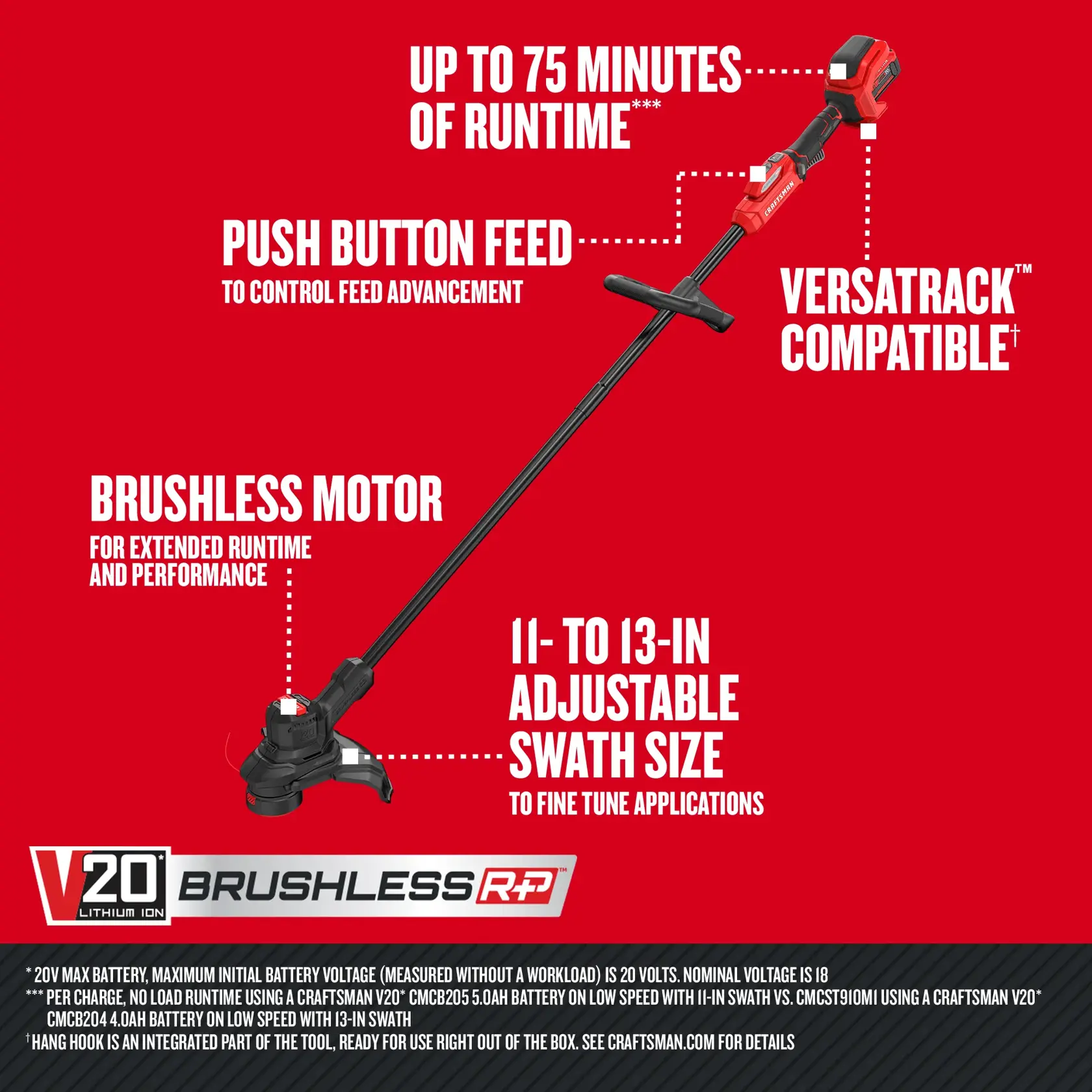 CRAFTSMAN V20 BRUSHLESS String Trimmer 