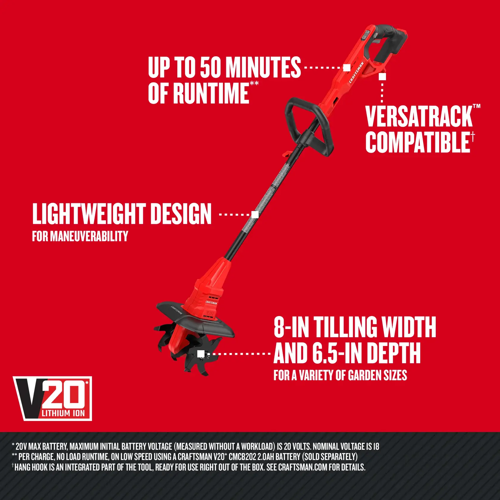 CRAFTSMAN V20 Cordless Tiller 
