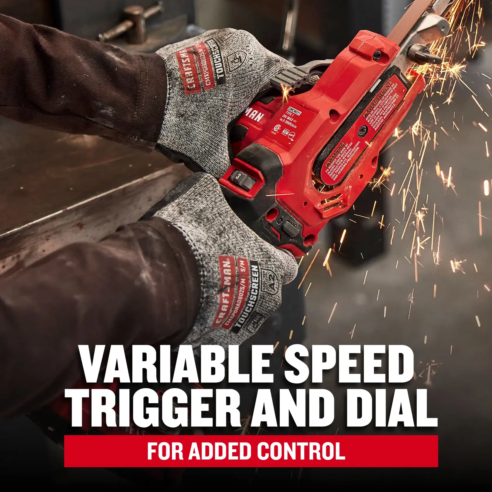 Variable speed trigger and dial for added control