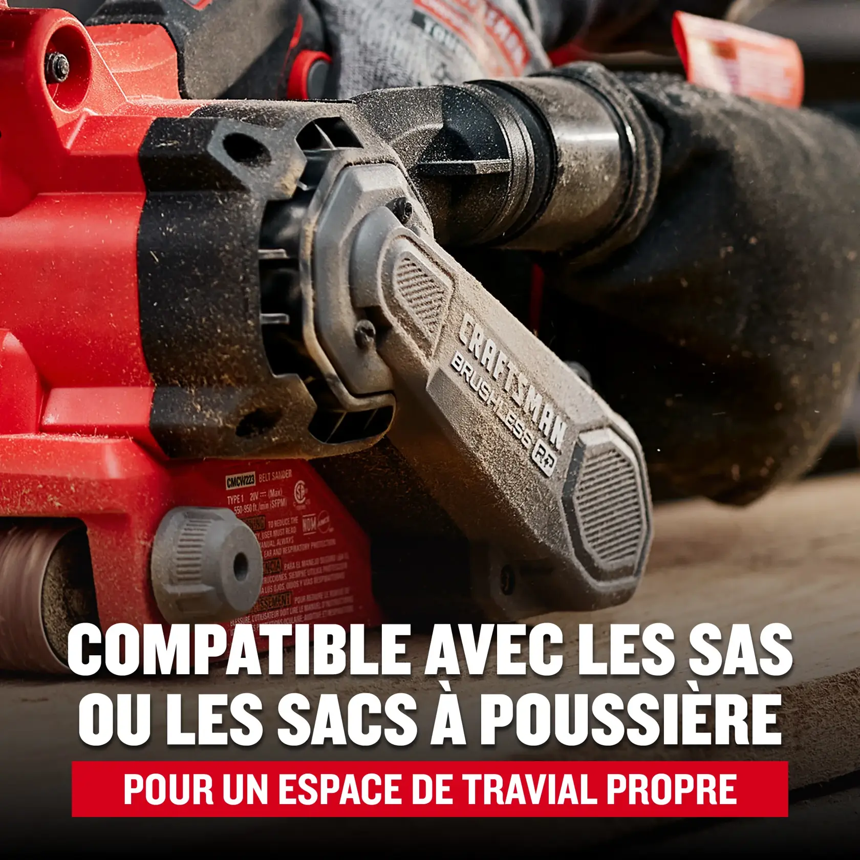 Compatible avec les SA ou les sacs à poussière pour un espace de travail propre
