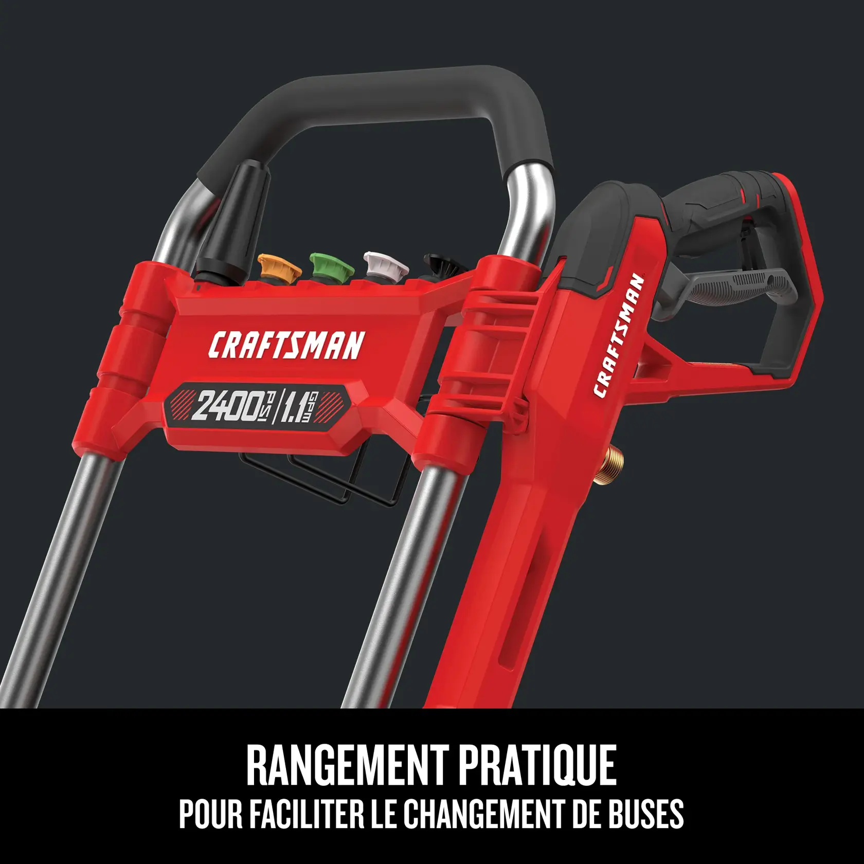 Graphique des nettoyeurs à pression CRAFTSMAN mettant en évidence les caractéristiques du produit