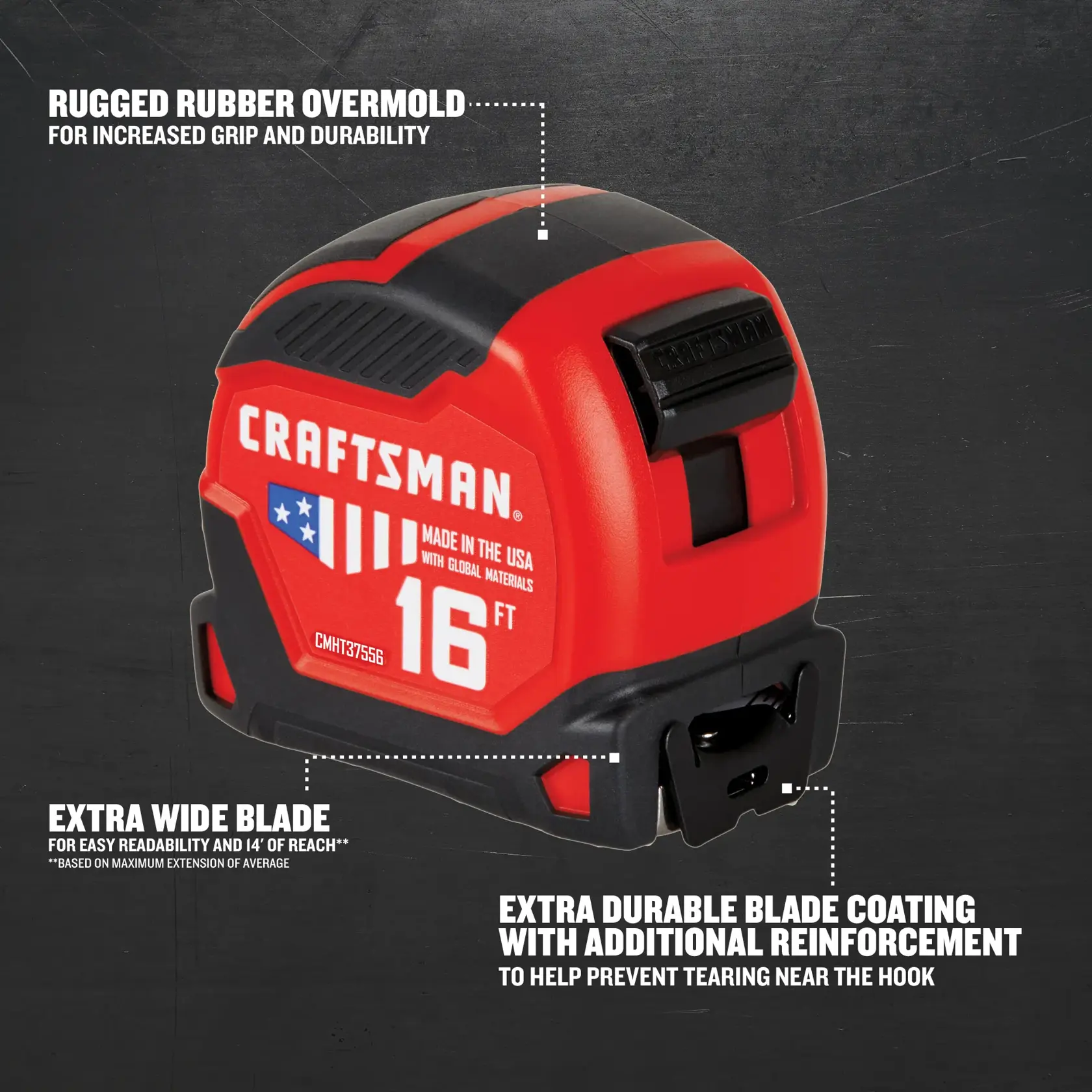 Graphic of CRAFTSMAN Measuring: Short Tapes highlighting product features