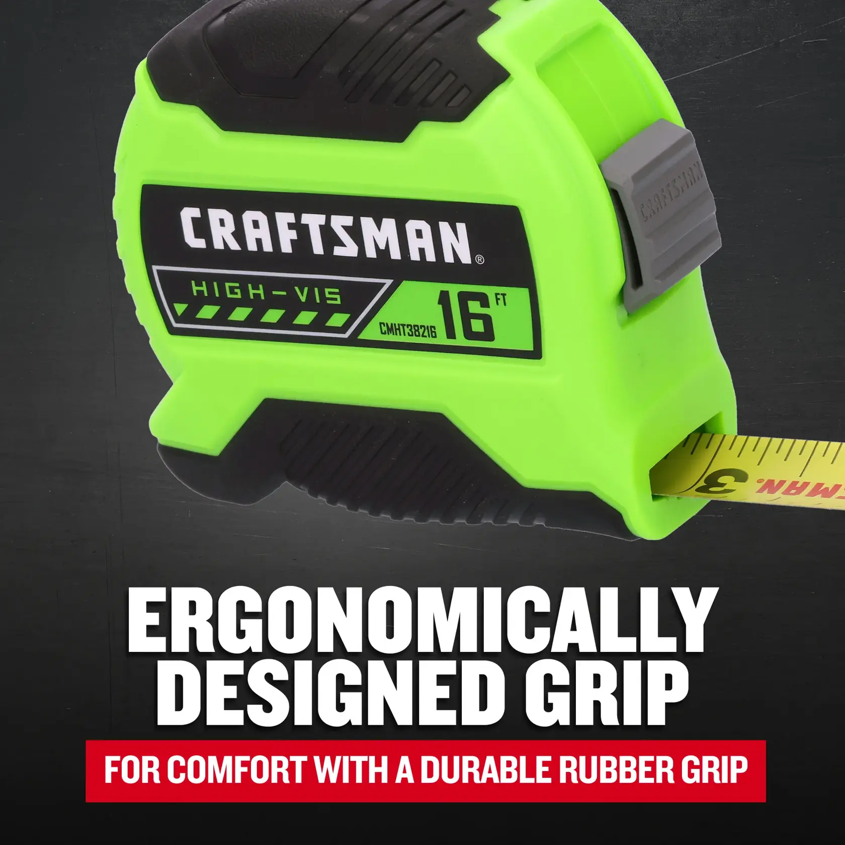 CMHT38216S Callout: ERGONOMICALLY DESIGNED GRIP - For comfort with a durable rubber grip