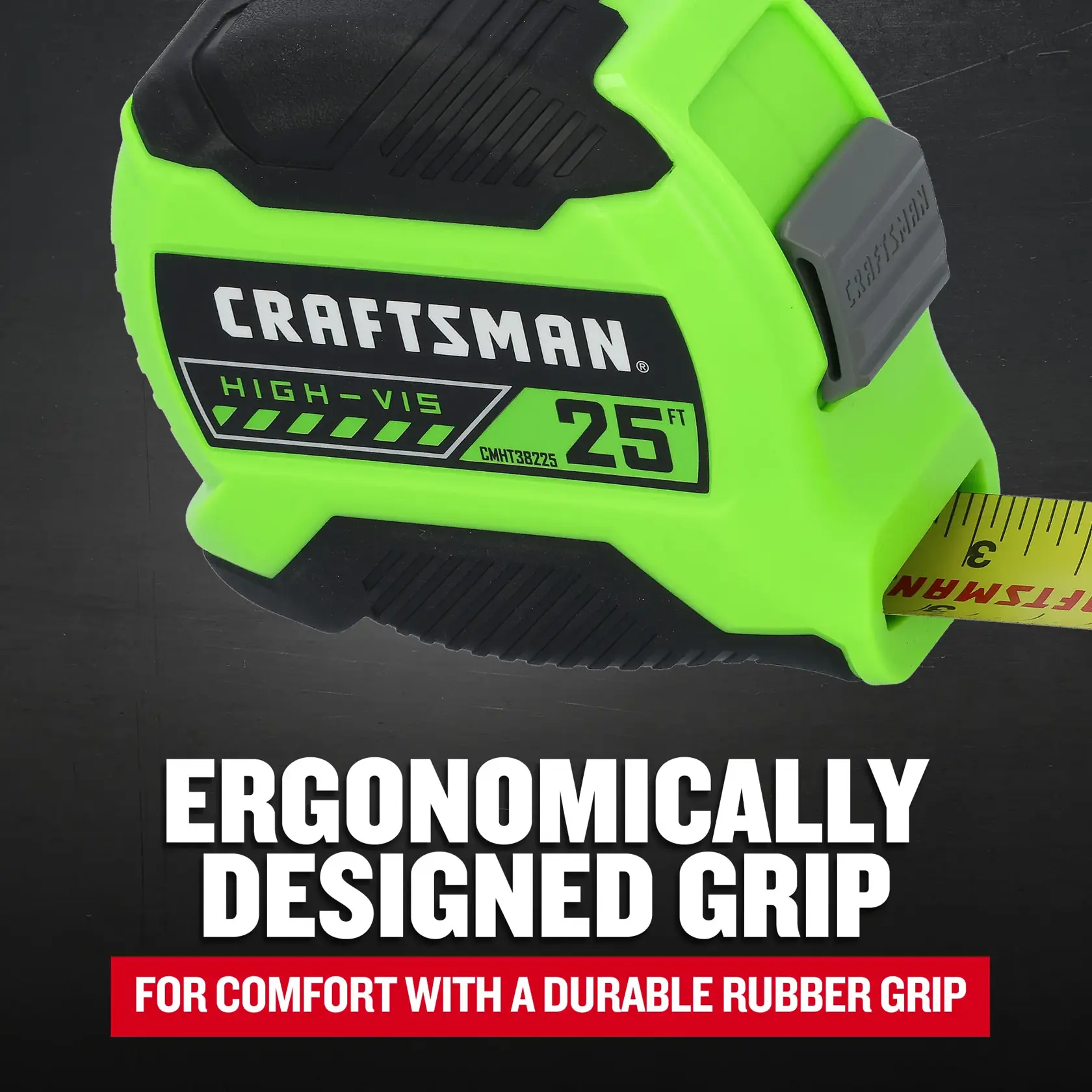 CMHT38225LW Callout: ERGONOMICALLY DESIGNED GRIP - For comfort with a durable rubber grip