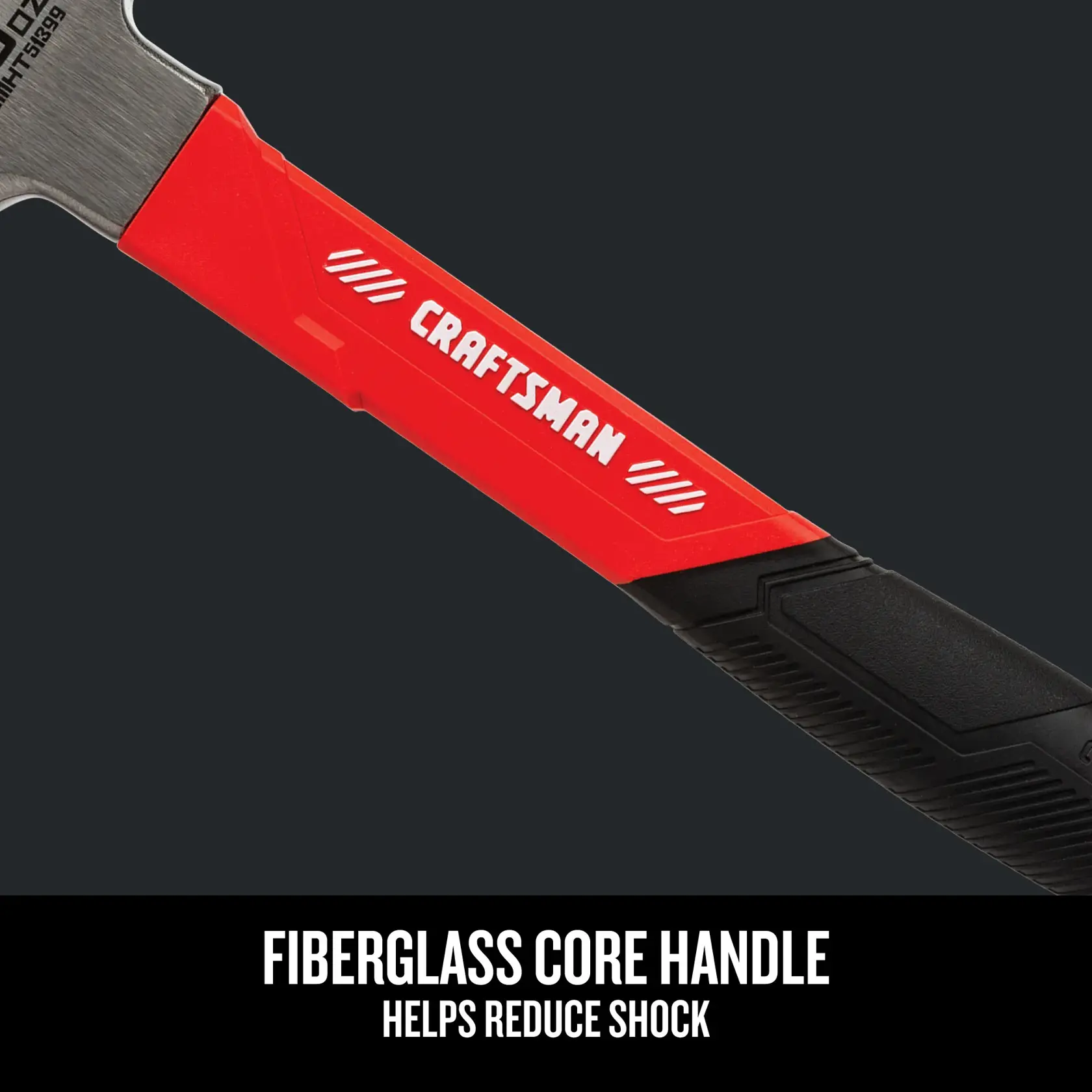 Graphic of CRAFTSMAN Hammers: Dead Blow Hammers: Fiber Grip highlighting product features