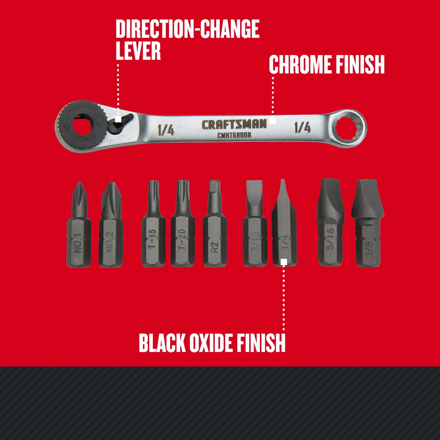 Graphic of CRAFTSMAN Screwdrivers: Set highlighting product features