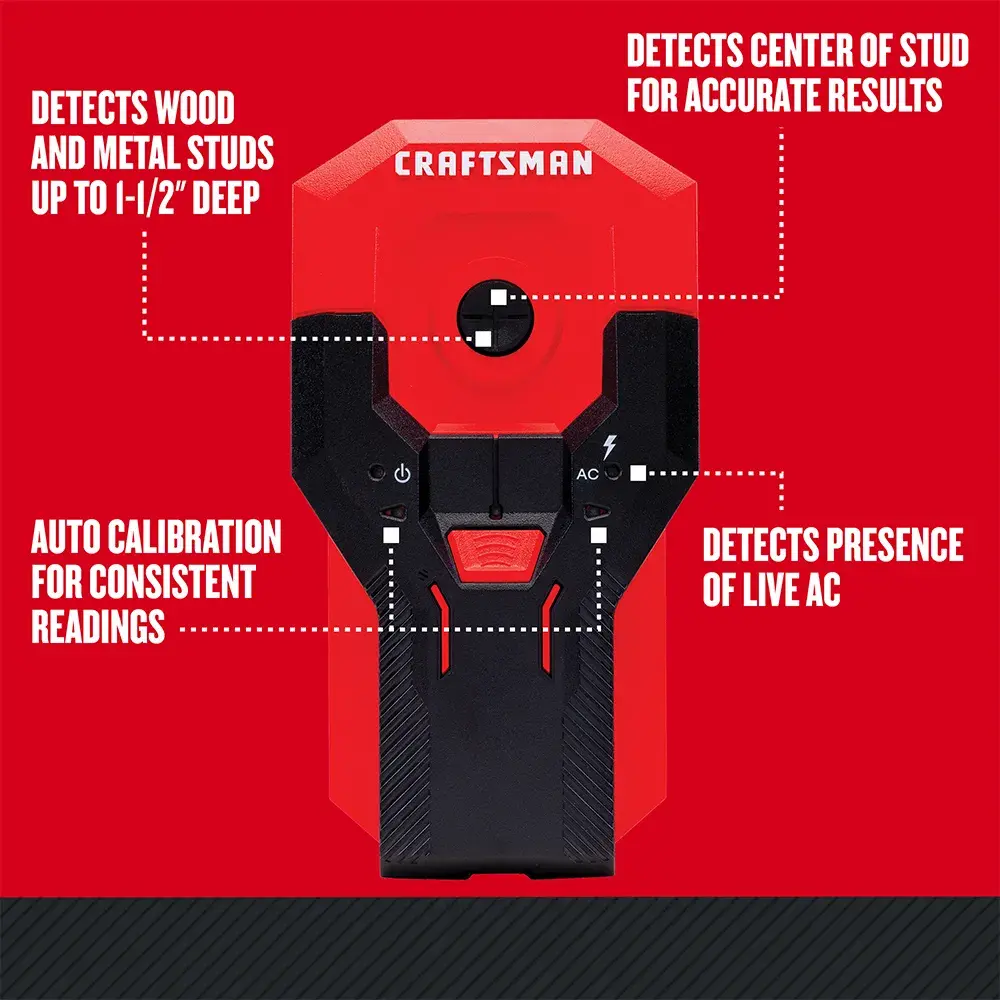 Graphic of CRAFTSMAN Measuring: Stud Finders highlighting product features
