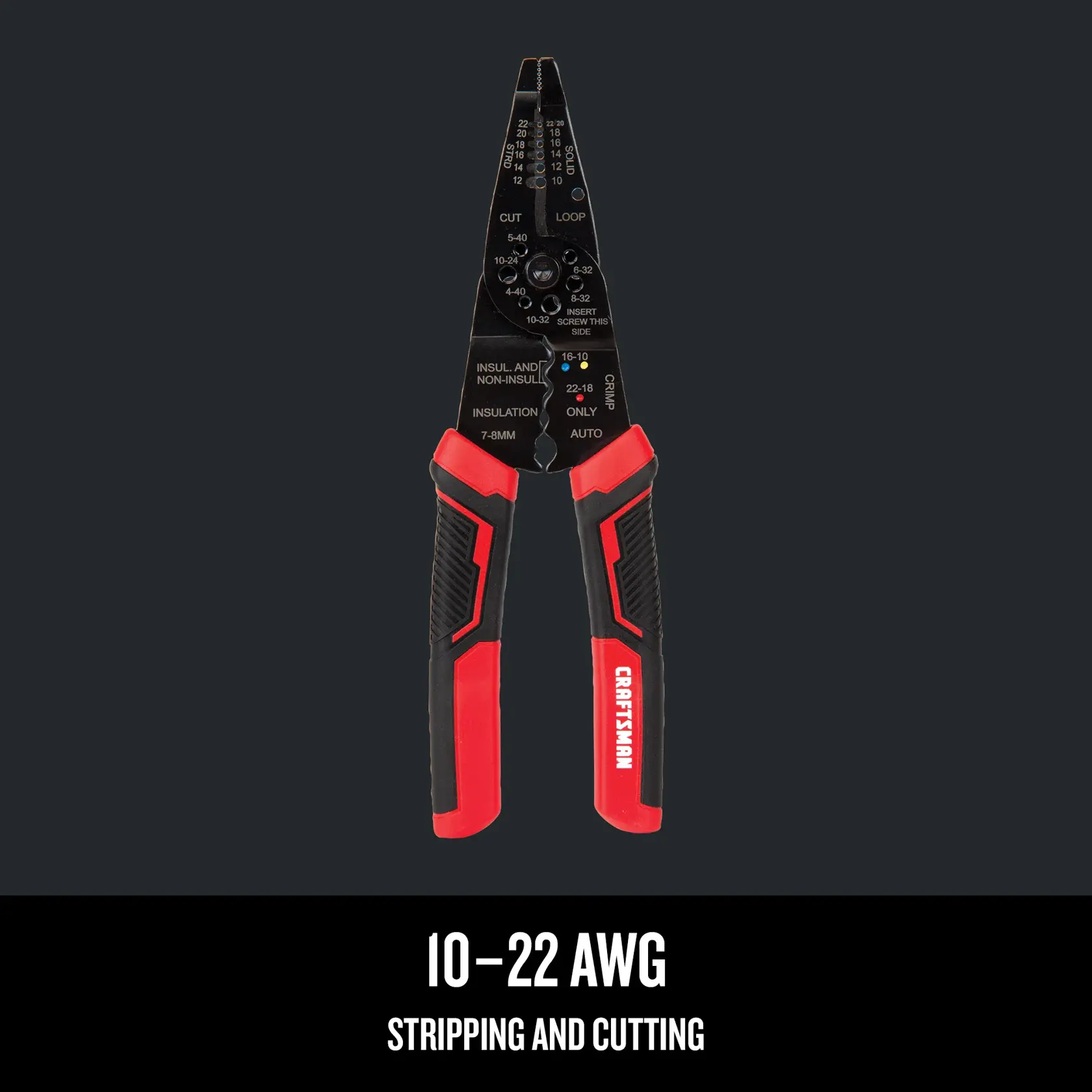 Graphic of CRAFTSMAN Wire Crimper highlighting product features