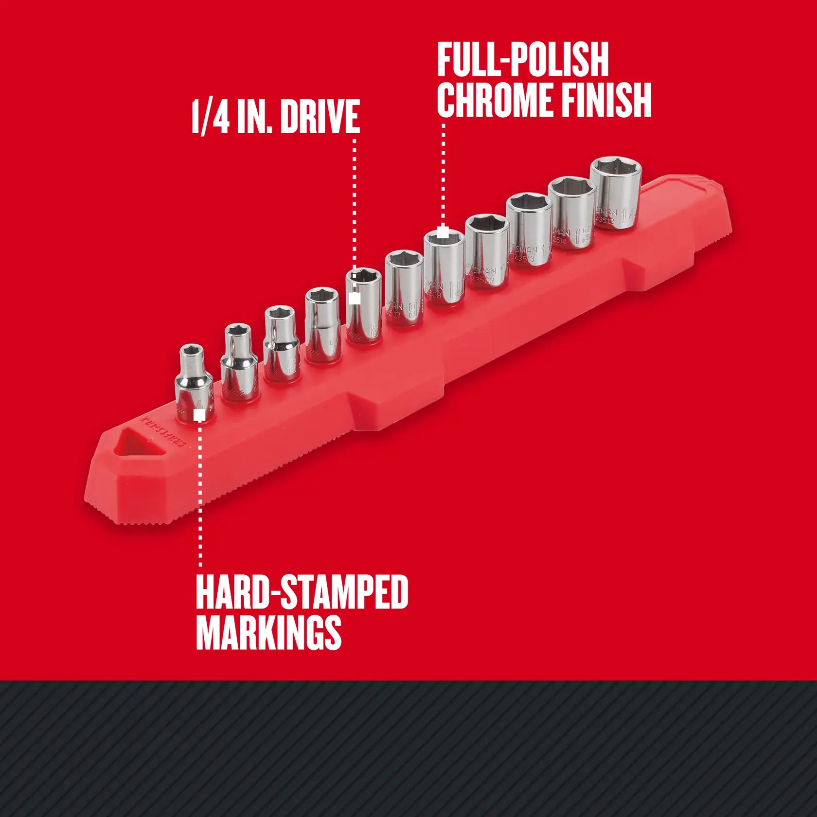 Graphic of CRAFTSMAN Sockets: 6-Point highlighting product features