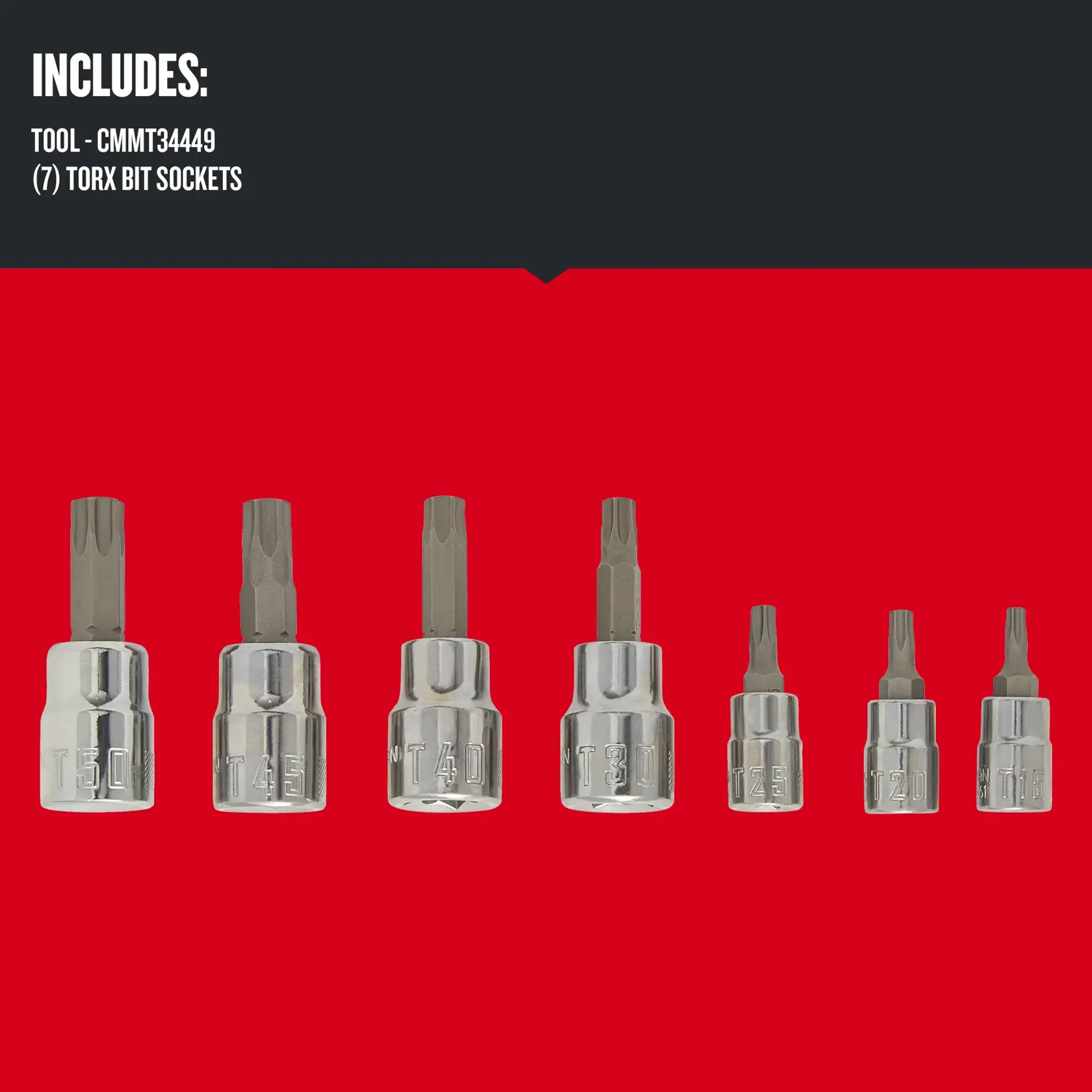 Graphic of CRAFTSMAN Sockets: Torx highlighting product features