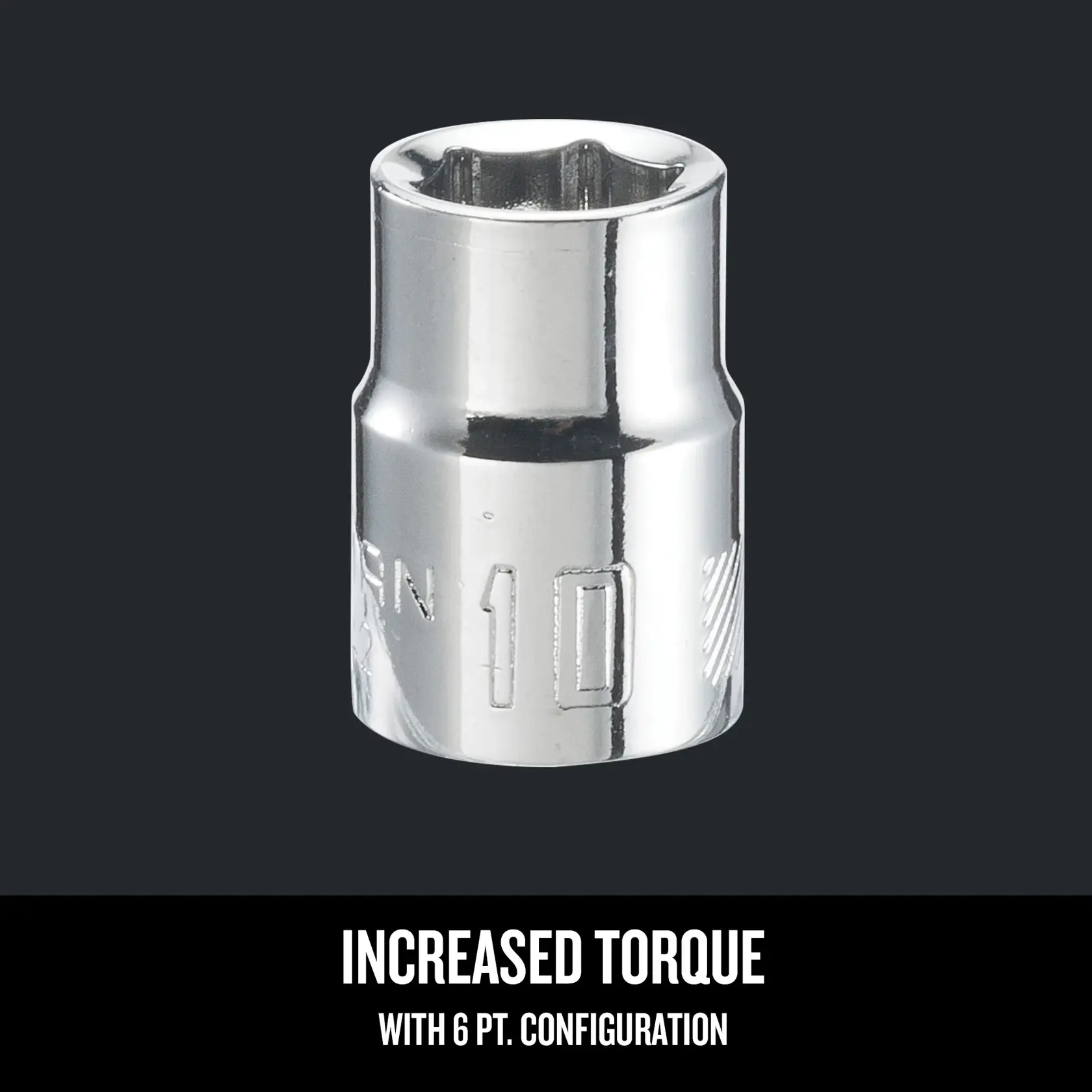 Graphic of CRAFTSMAN Sockets: 6-Point highlighting product features
