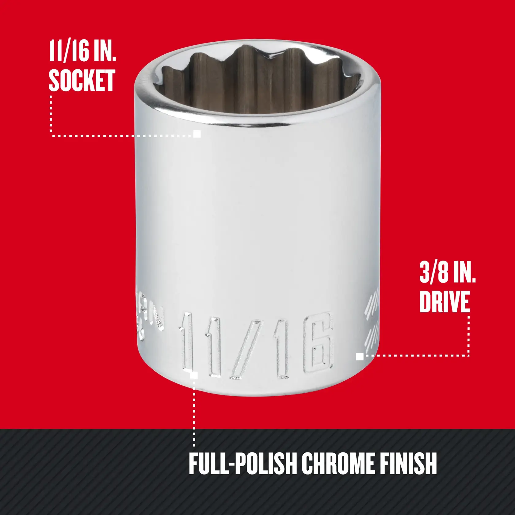 Graphic of CRAFTSMAN Sockets: 12-Point highlighting product features