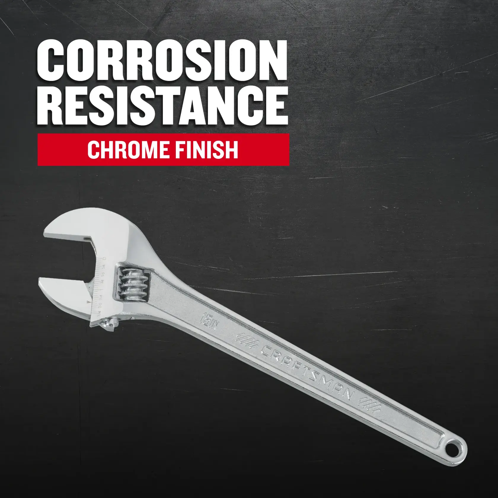 Craftsman CMMT81625 15 in. Adjustable Wrench F+B