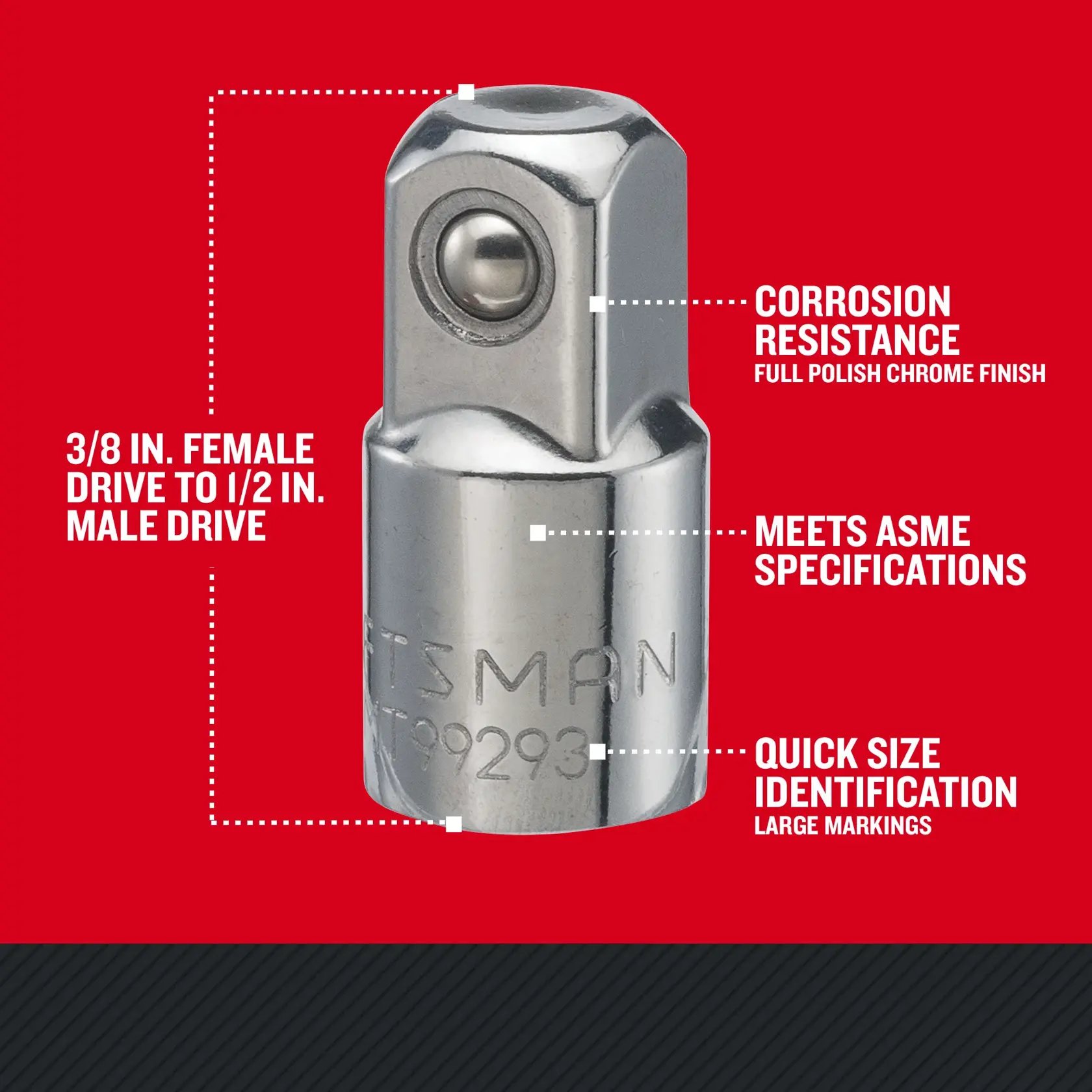 Craftsman CMMT99293 3/8 in. Drive Female to 1/2 in. Drive Male Adapter Walkaround
