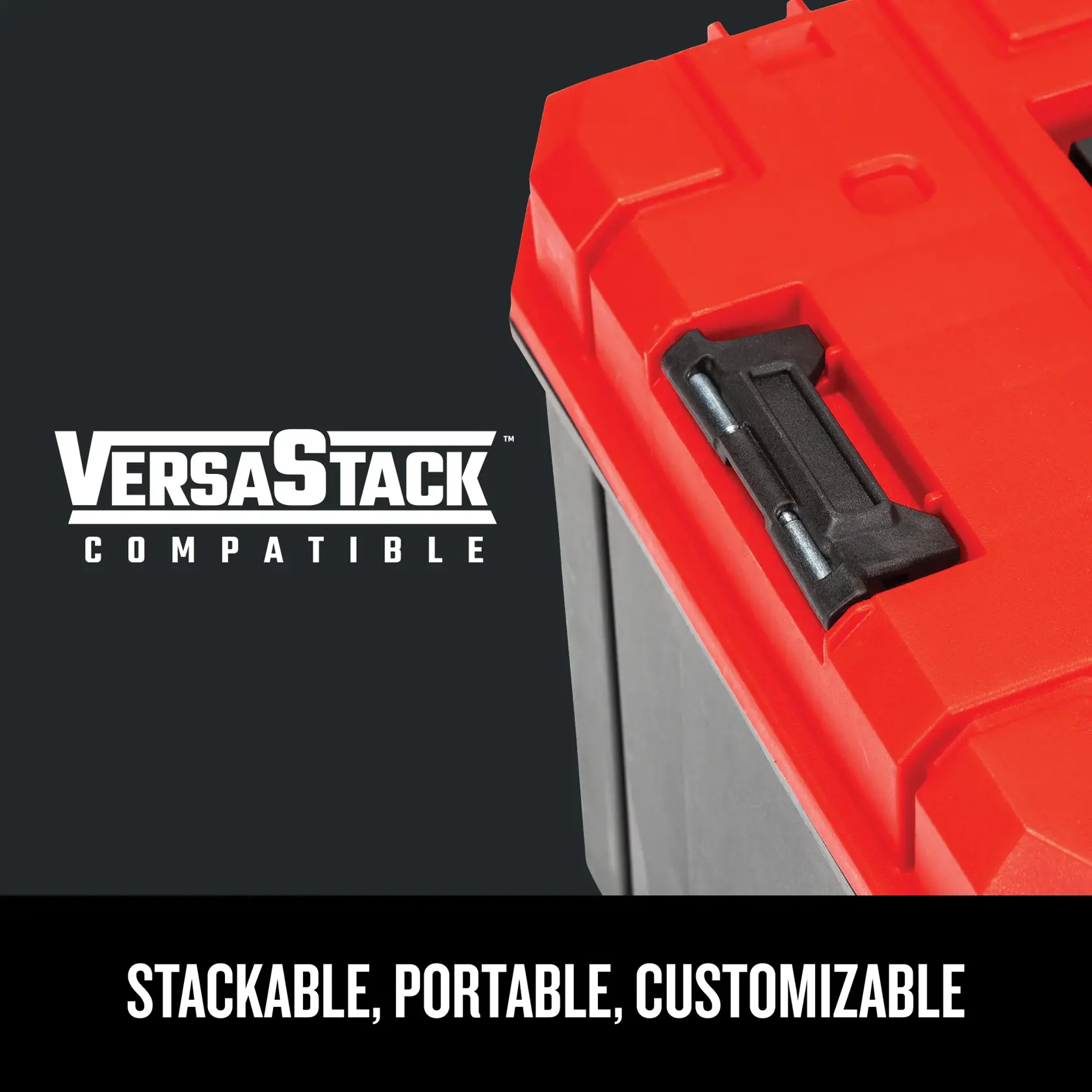 Graphic of CRAFTSMAN Storage: Versastack highlighting product features