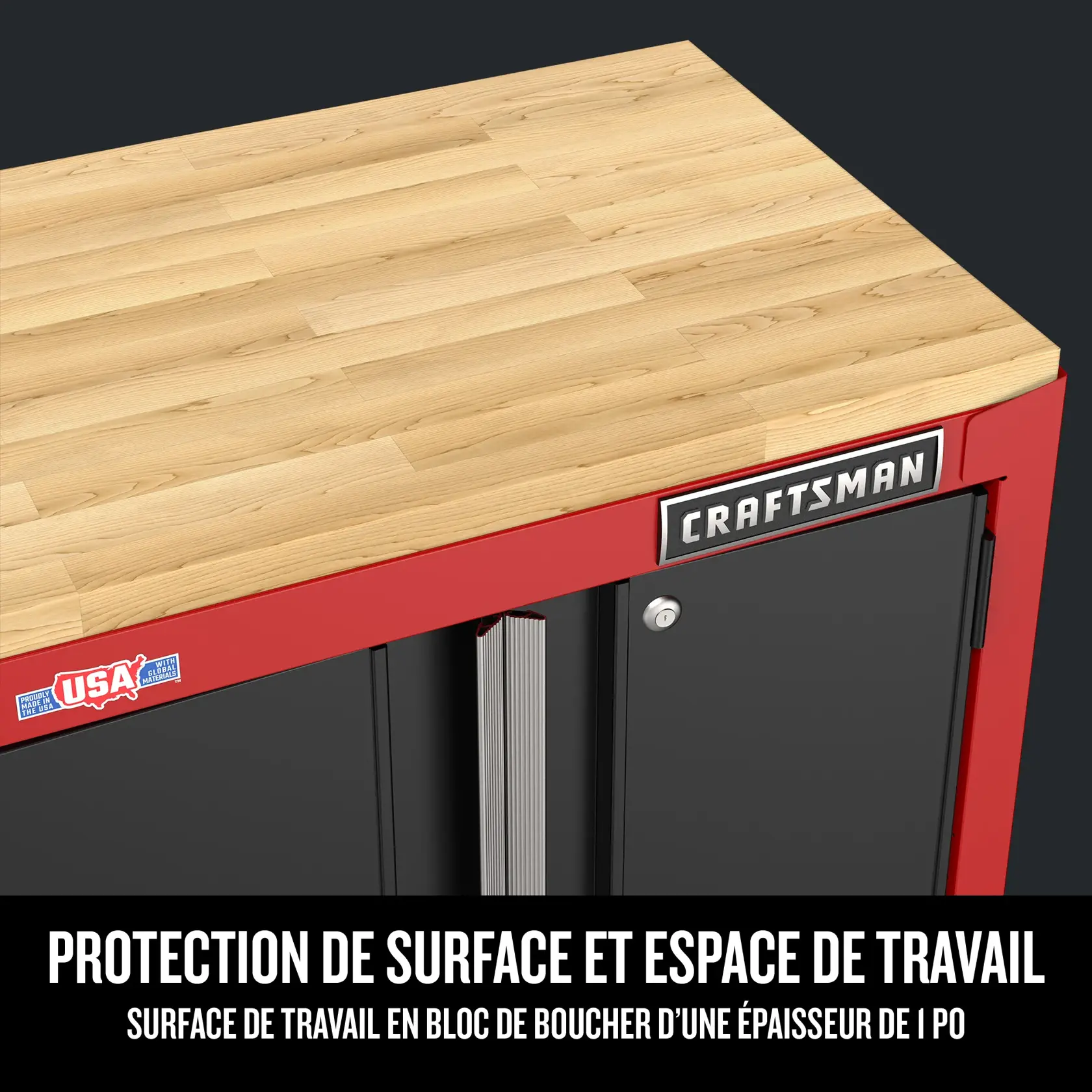 Protection de surface et espace de travail de l'armoire sur plancher CRAFTSMAN