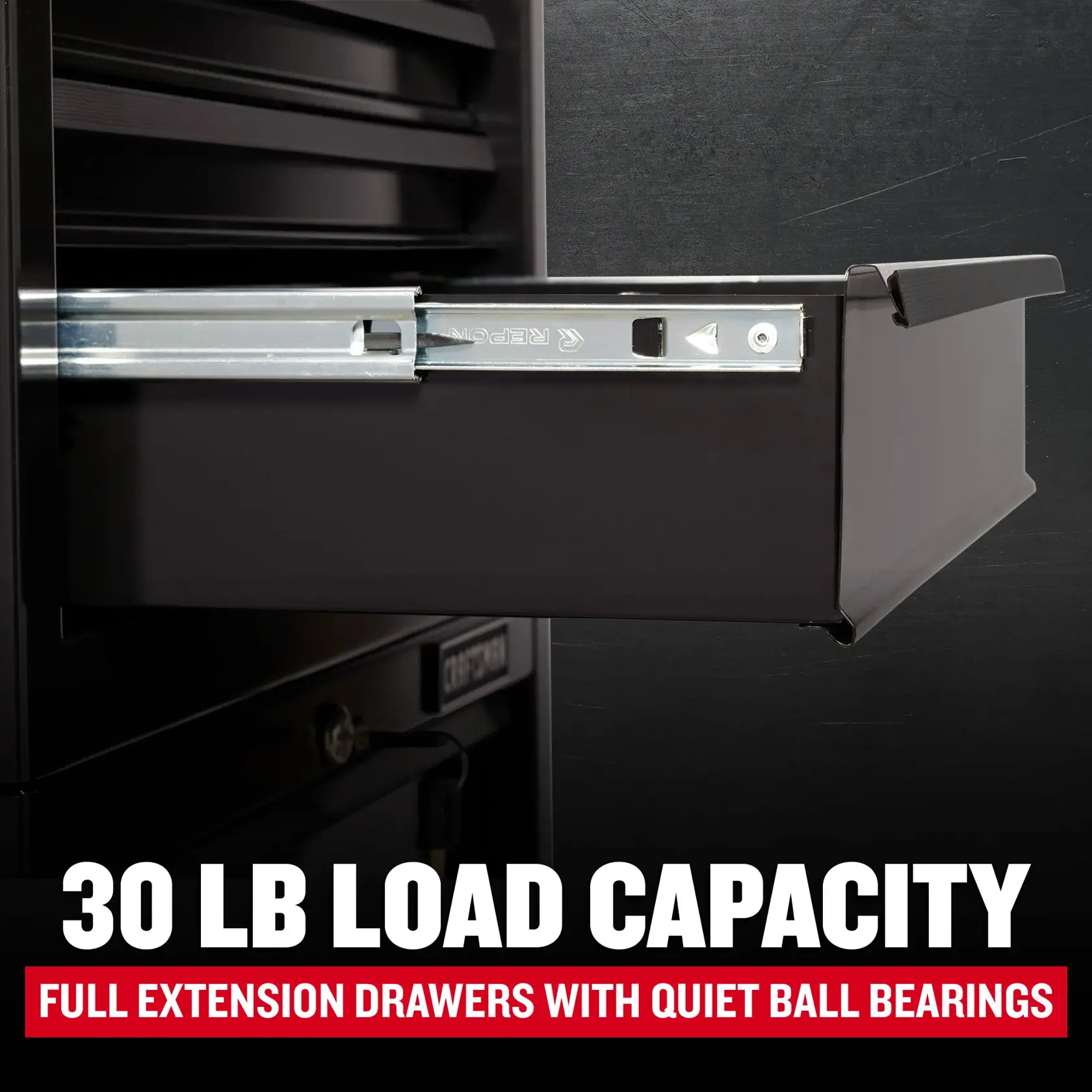 Graphic of CRAFTSMAN Storage: Cabinets & Chests Rolling highlighting product features