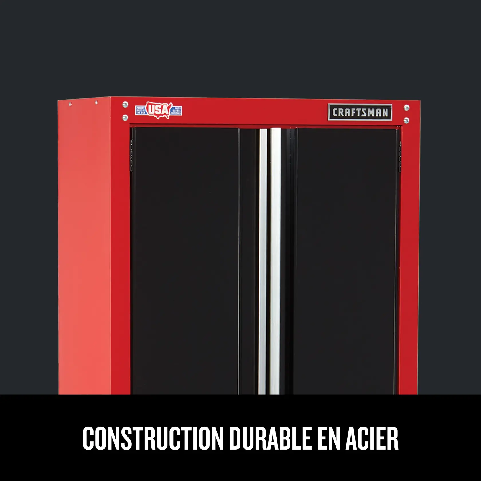 Caractèristiques des produits de la gamme de rangement CRAFTSMAN : Armoires murales et sur plancher avec roues