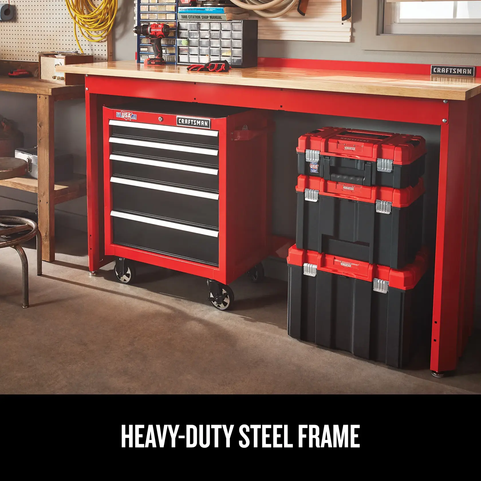Graphic of CRAFTSMAN Bench & Stationary: Workbench highlighting product features