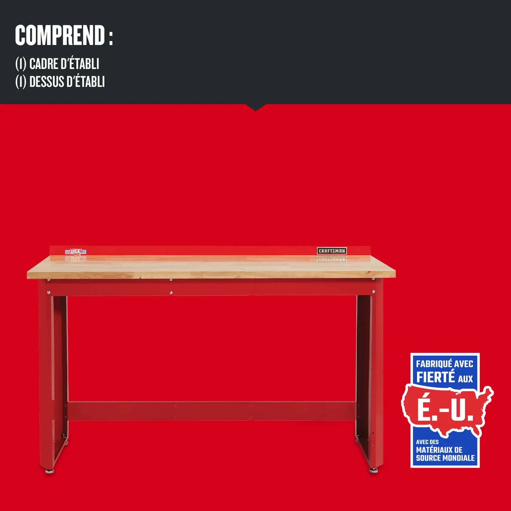 Caractèristiques des produits de la gamme de rangement CRAFTSMAN : Armoires murales et sur plancher avec roues