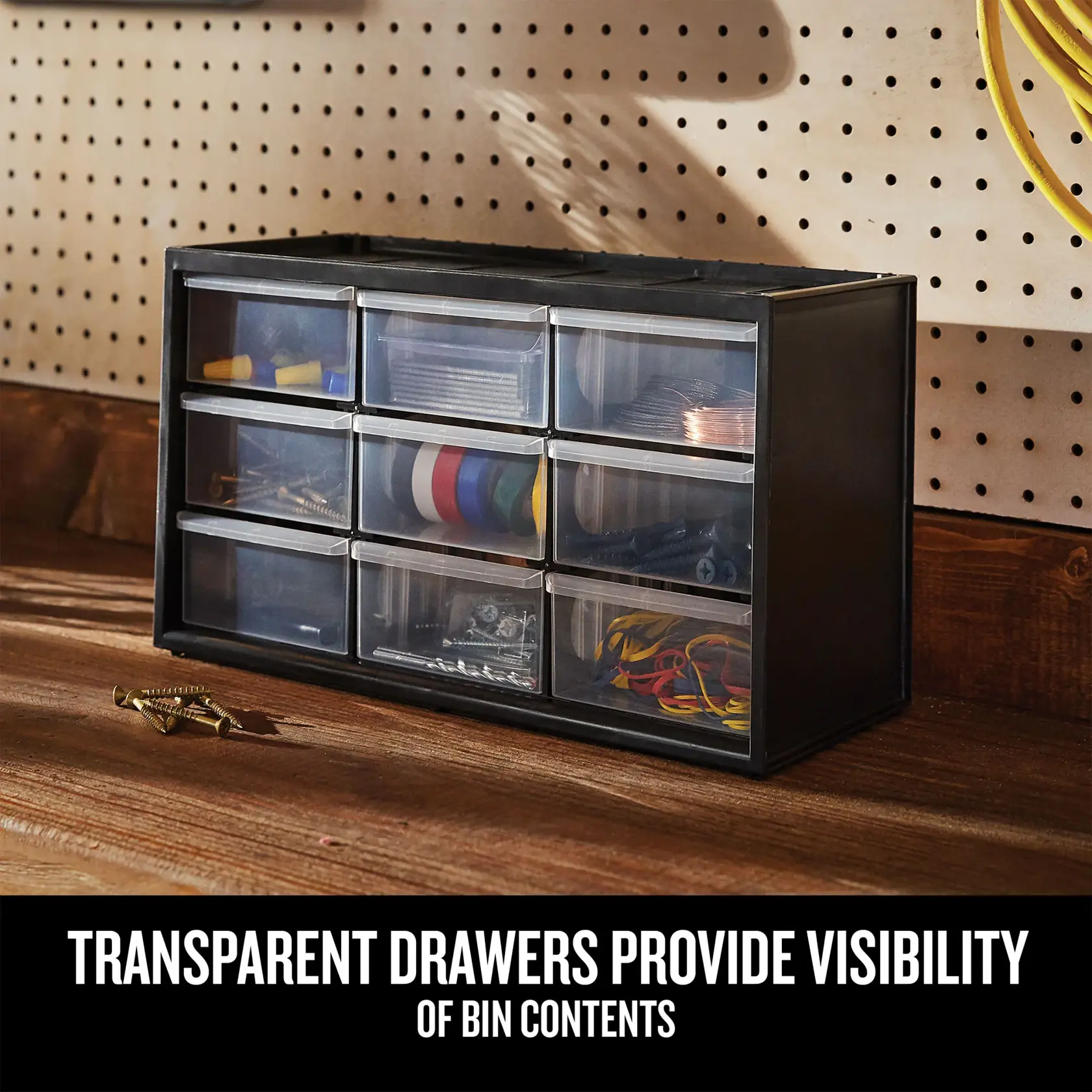 Graphic of CRAFTSMAN Storage: Part Organizers highlighting product features