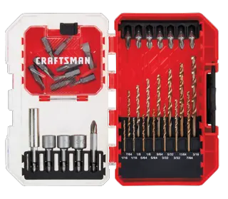 View of CRAFTSMAN Drill Bits: Set on white background