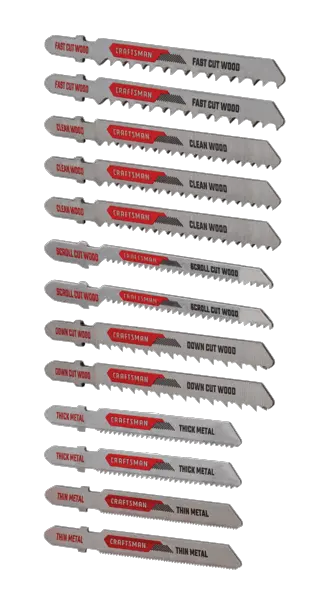 13 piece t shank jigsaw blade kit.