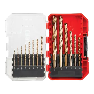 14 piece gold oxide drill bit set.